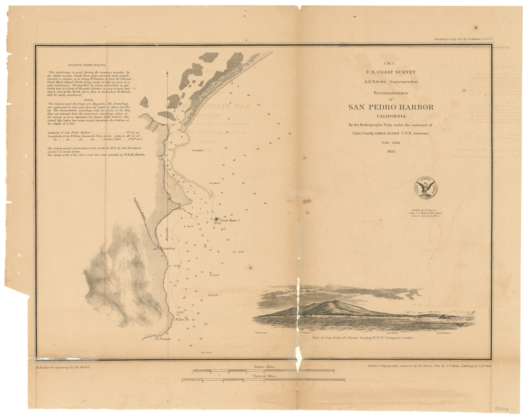 97232, J No. 5 - Reconnaissance of San Pedro Harbor, California, General Map Collection