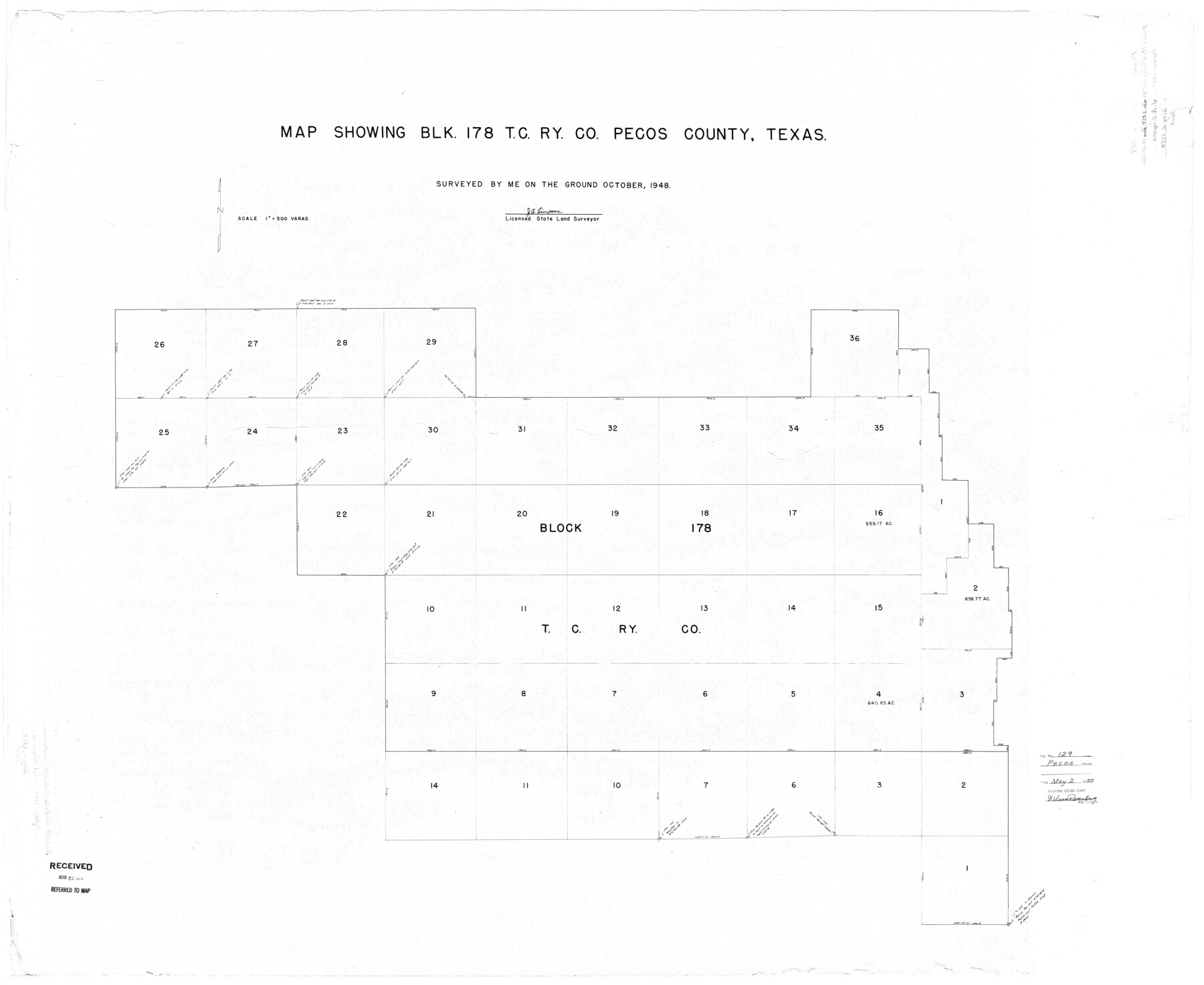 9727, Pecos County Rolled Sketch 129, General Map Collection
