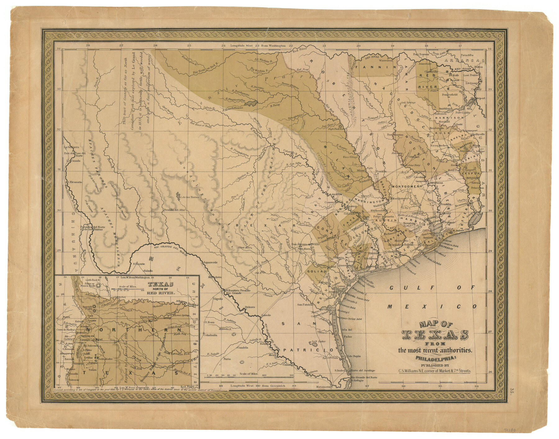 97280, Map of Texas from the most recent authorities, General Map Collection