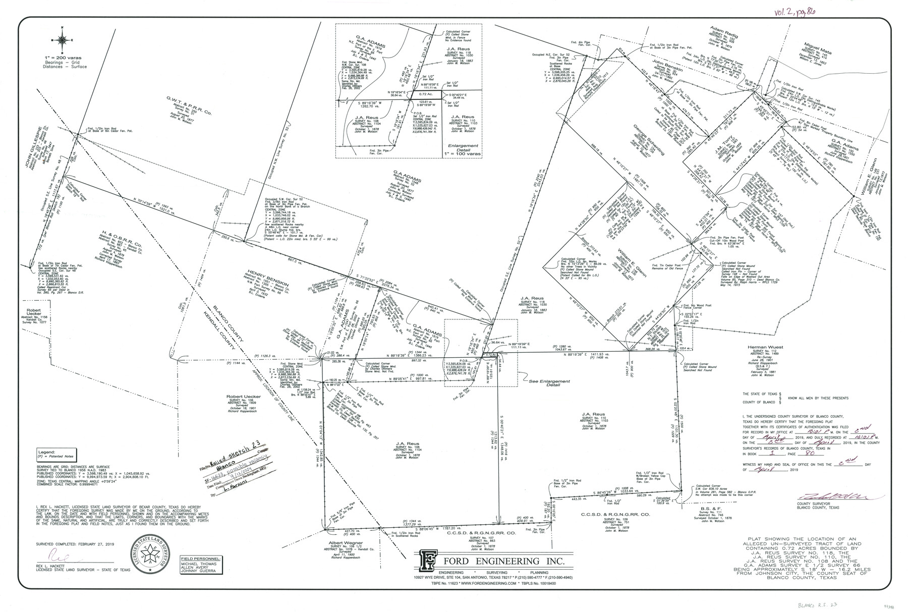 97346, Blanco County Rolled Sketch 23, General Map Collection