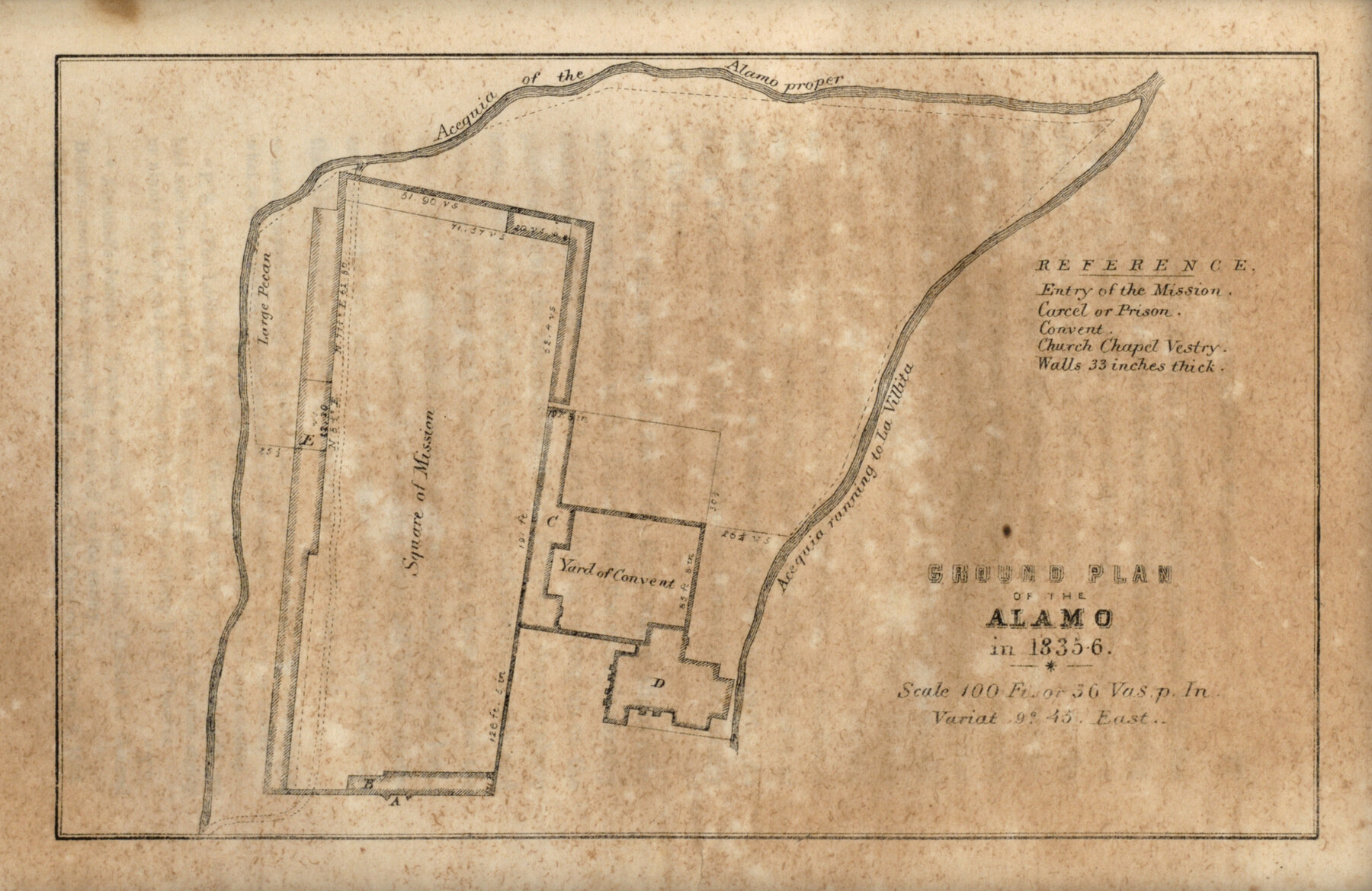 97393, Ground Plan of the Alamo in 1835-6, General Map Collection