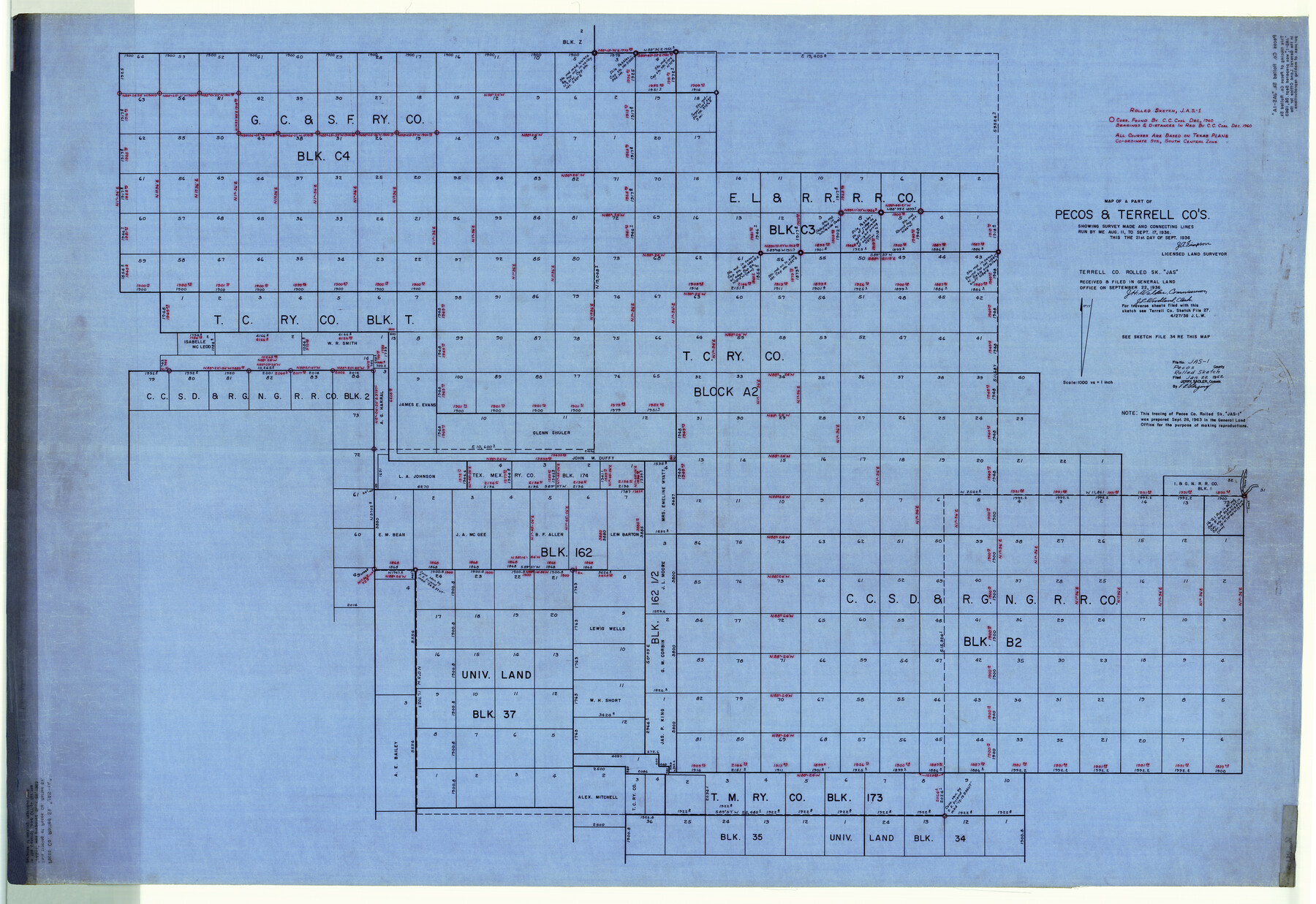 9746, Pecos County Rolled Sketch JAS-1A, General Map Collection