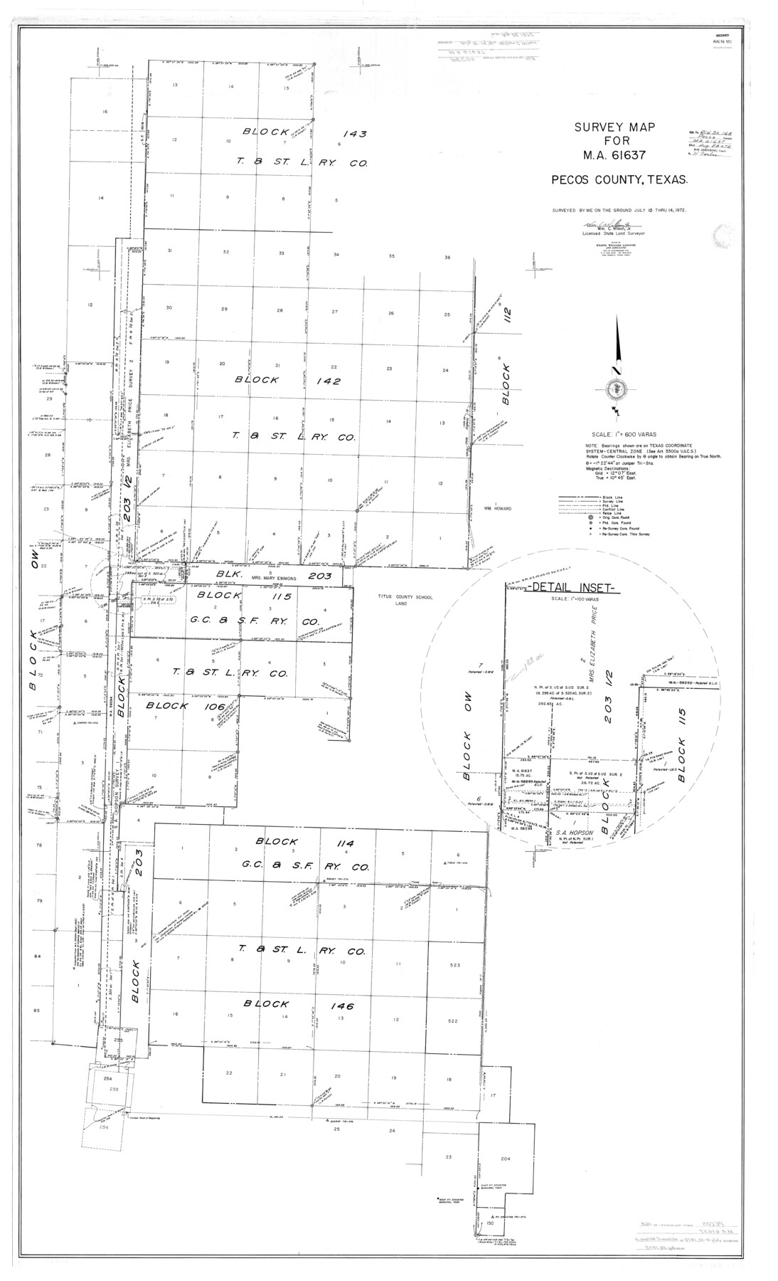 9748, Pecos County Rolled Sketch 168, General Map Collection