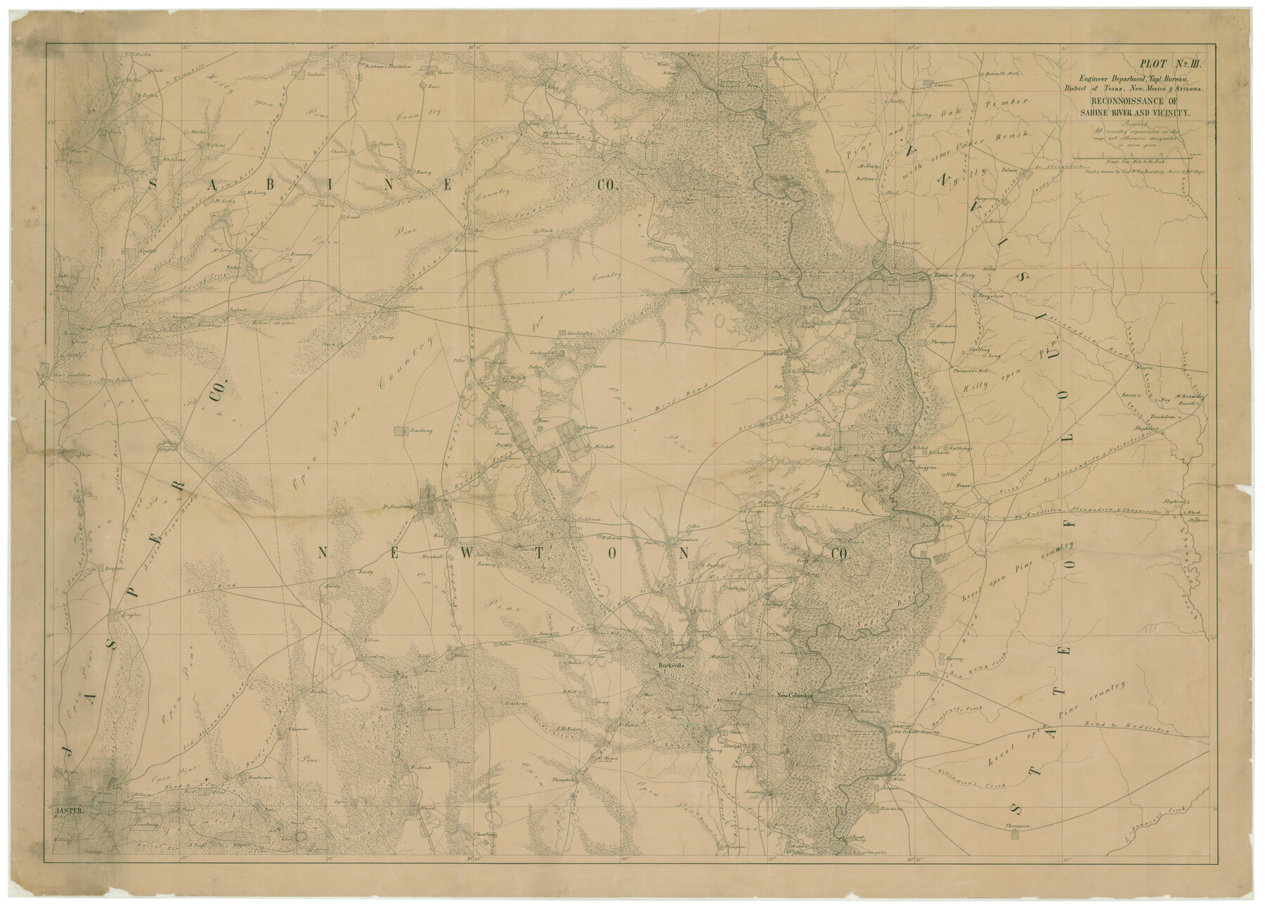 97497, Reconnoissance of Sabine River and Vicinty, National Archives Digital Map Collection

