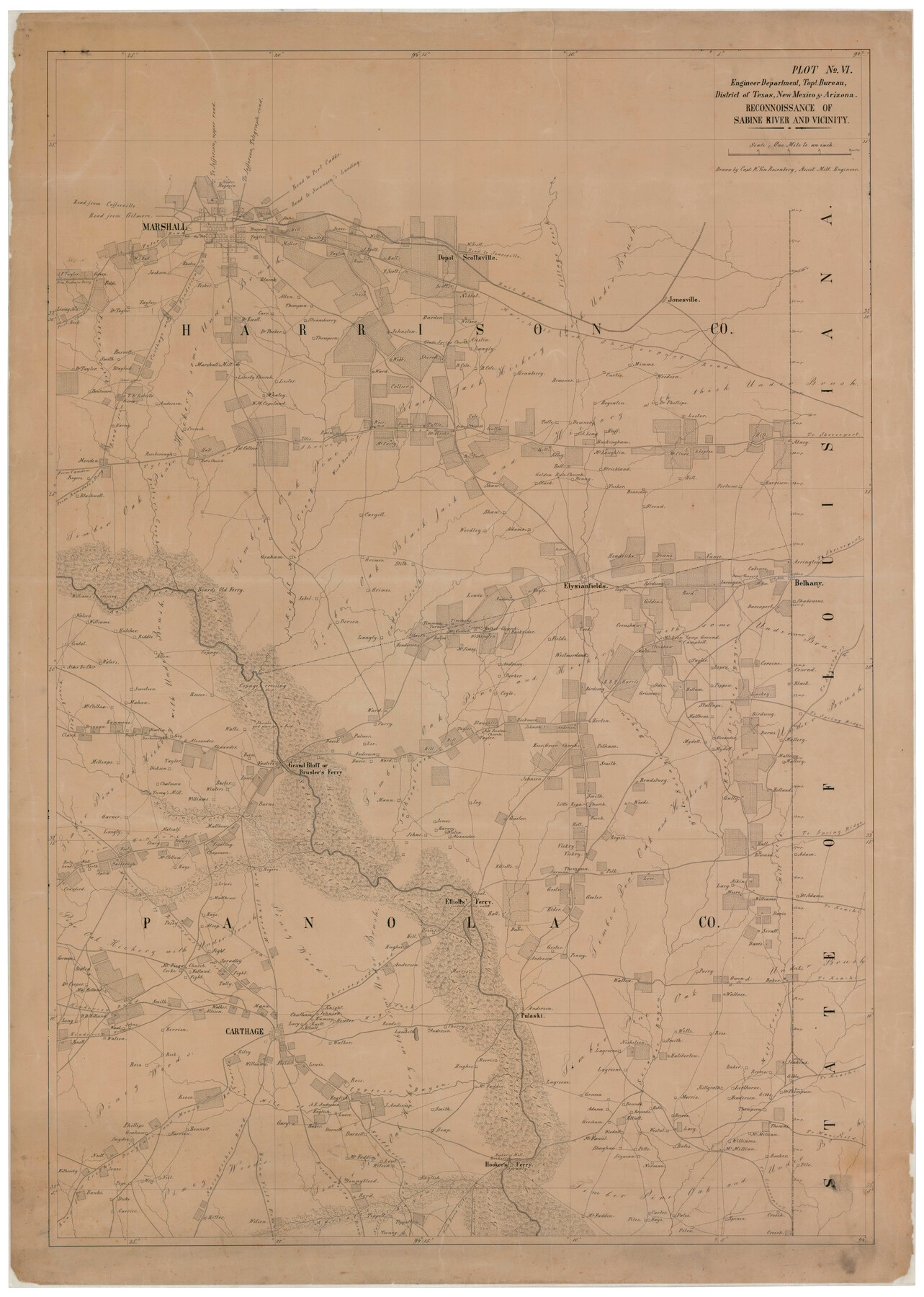 97500, Reconnoissance of Sabine River and Valley, National Archives Digital Map Collection
