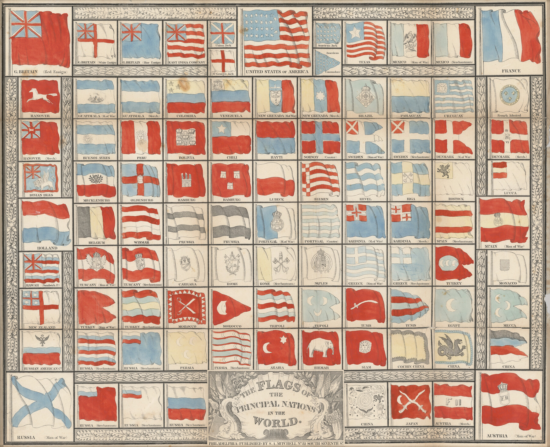 97533, The Flags of the Principal Nations in the World, Holcomb Map Collection