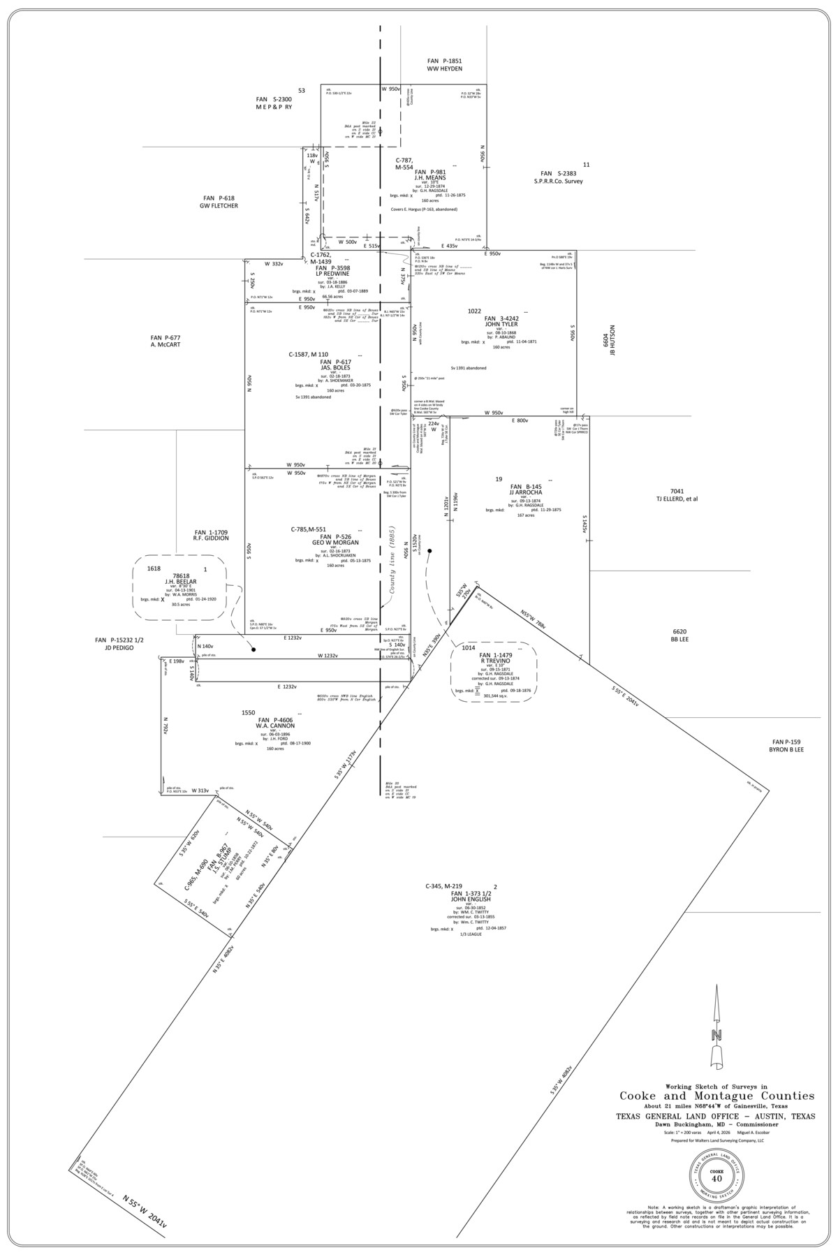 97552, Cooke County Working Sketch 40, General Map Collection