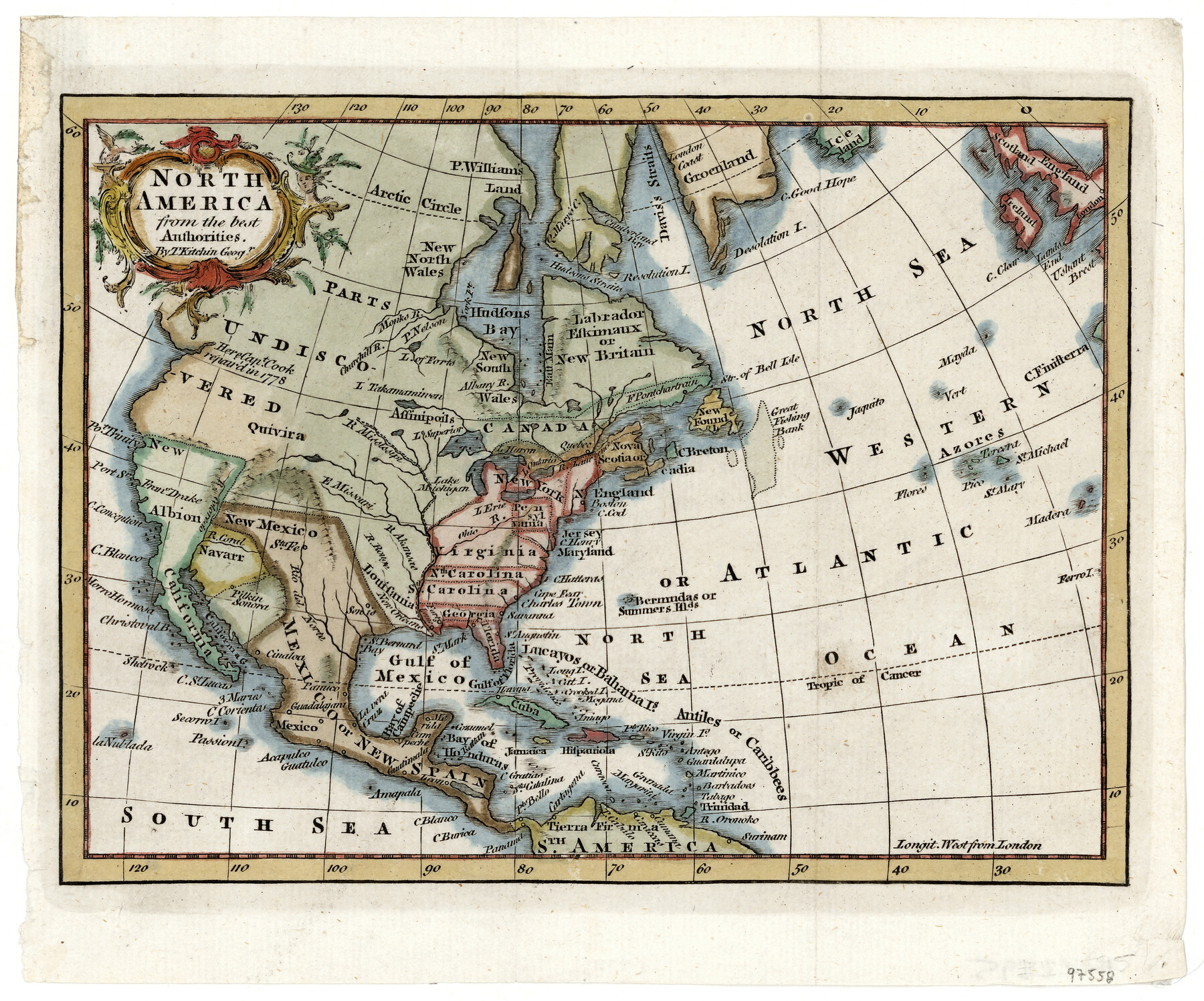 97558, North America from the best Authorities, General Map Collection

