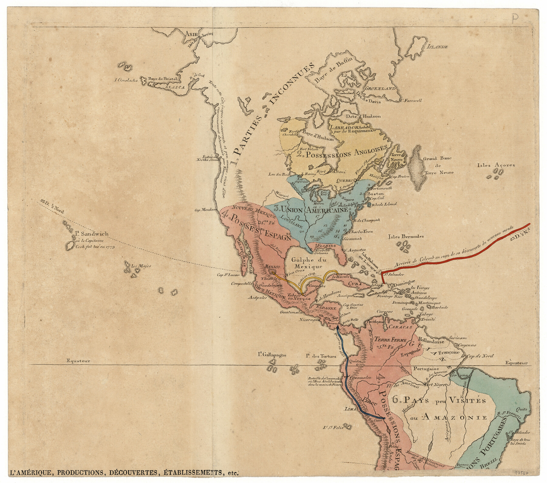 97560, L'Am&eacute;rique, Productions, D&eacute;couvertes, &Eacute;tablissements, etc., General Map Collection
