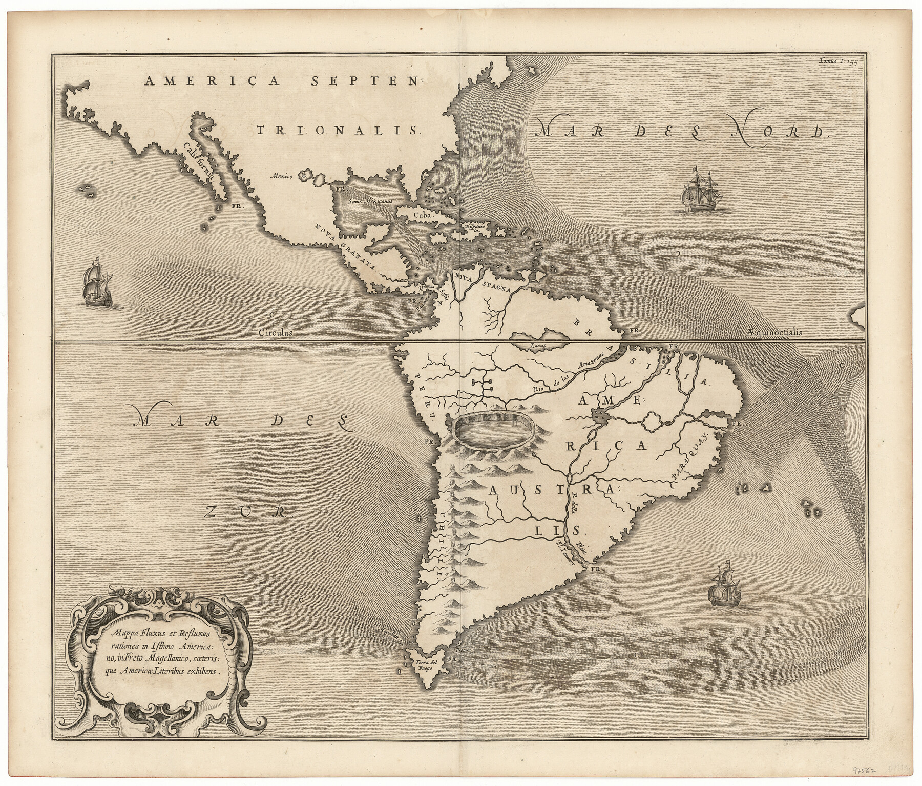 97562, Mappa Fluxus et Refluxus rationes in Isthmo Americano in Freto Magellanico, caeteris que Americae Littoribus exhibens, General Map Collection