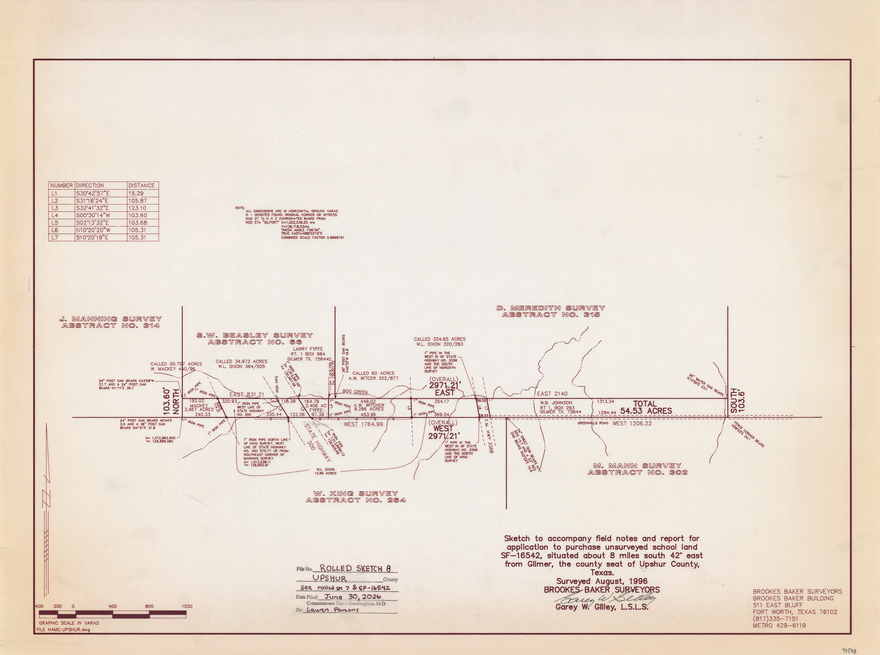 97578, Upshur County Rolled Sketch 8, General Map Collection