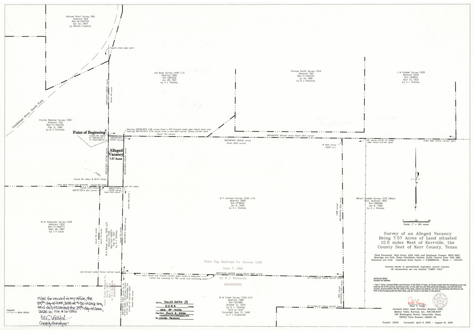 97580, Kerr County Rolled Sketch 28, General Map Collection