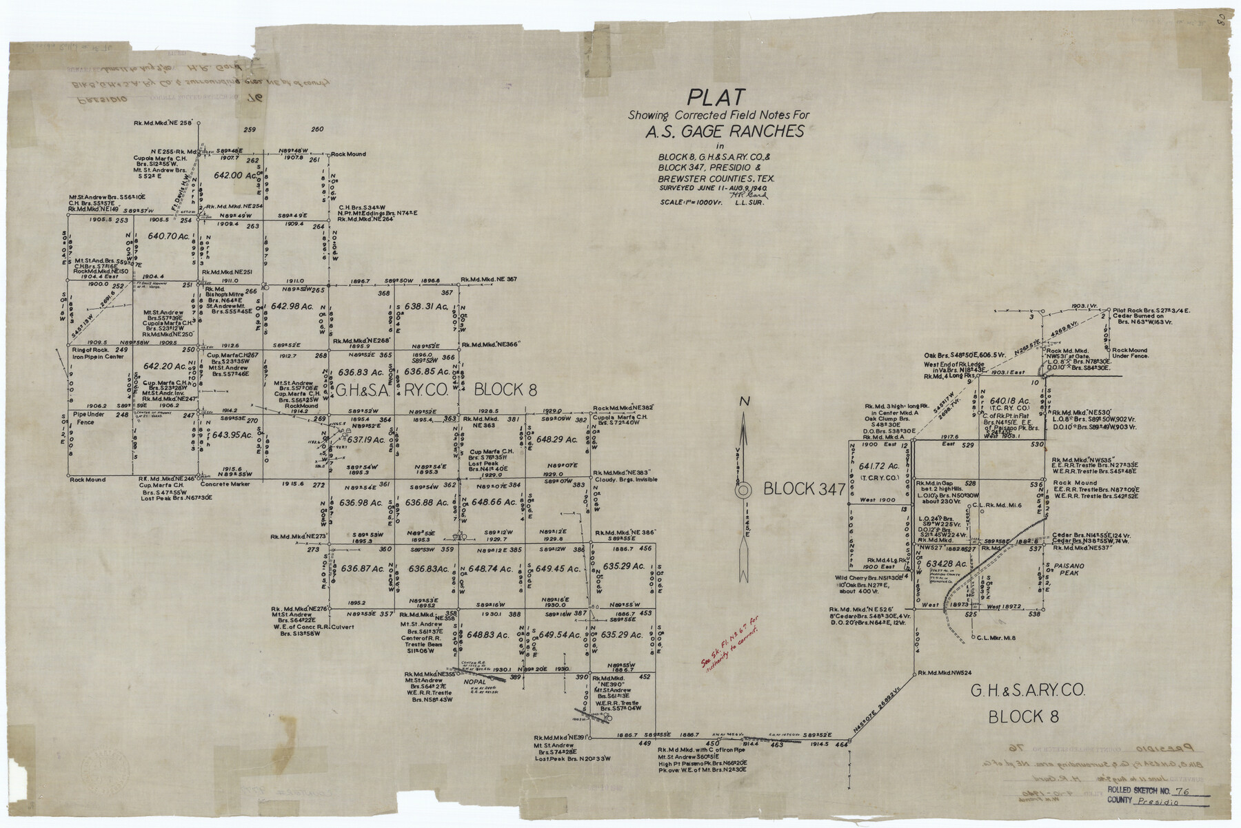 9777, Presidio County Rolled Sketch 76, General Map Collection