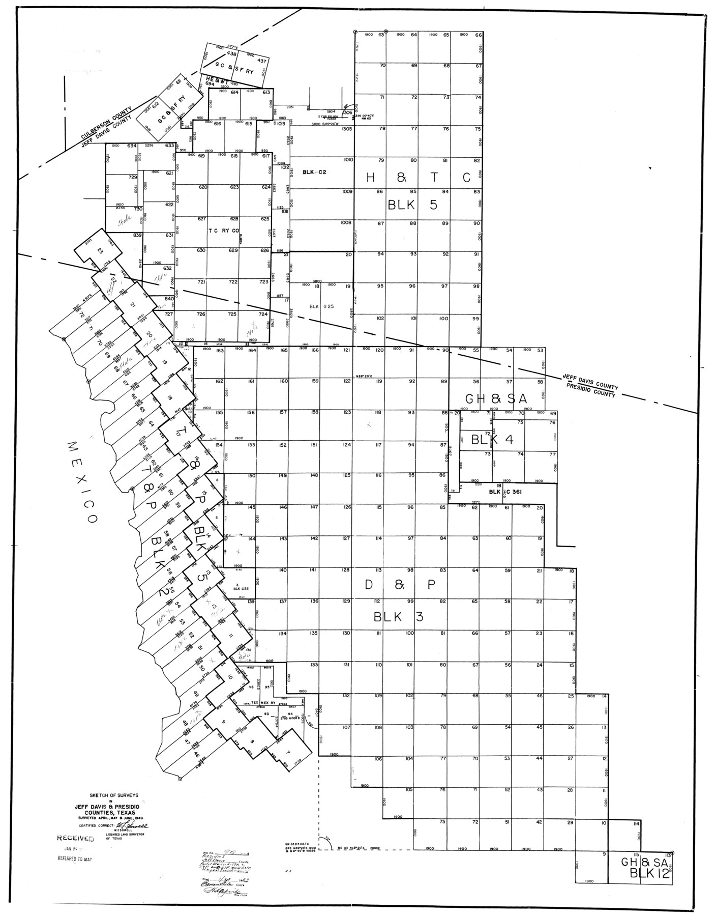 9781, Presidio County Rolled Sketch 95, General Map Collection