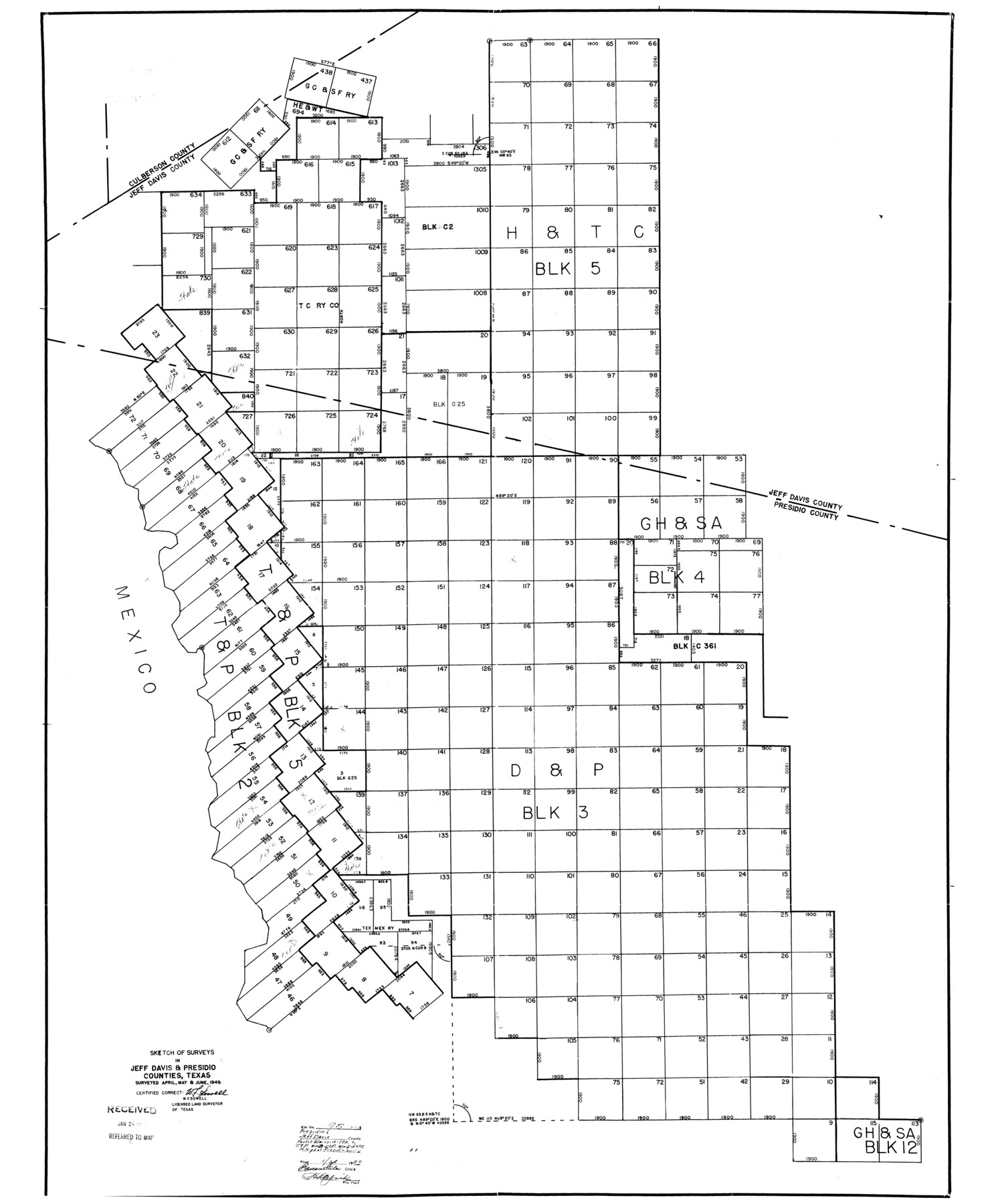 9781, Presidio County Rolled Sketch 95, General Map Collection