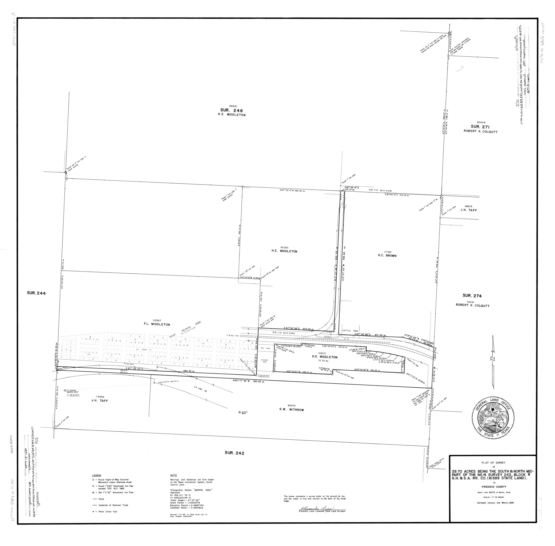 9799, Presidio County Rolled Sketch 125, General Map Collection