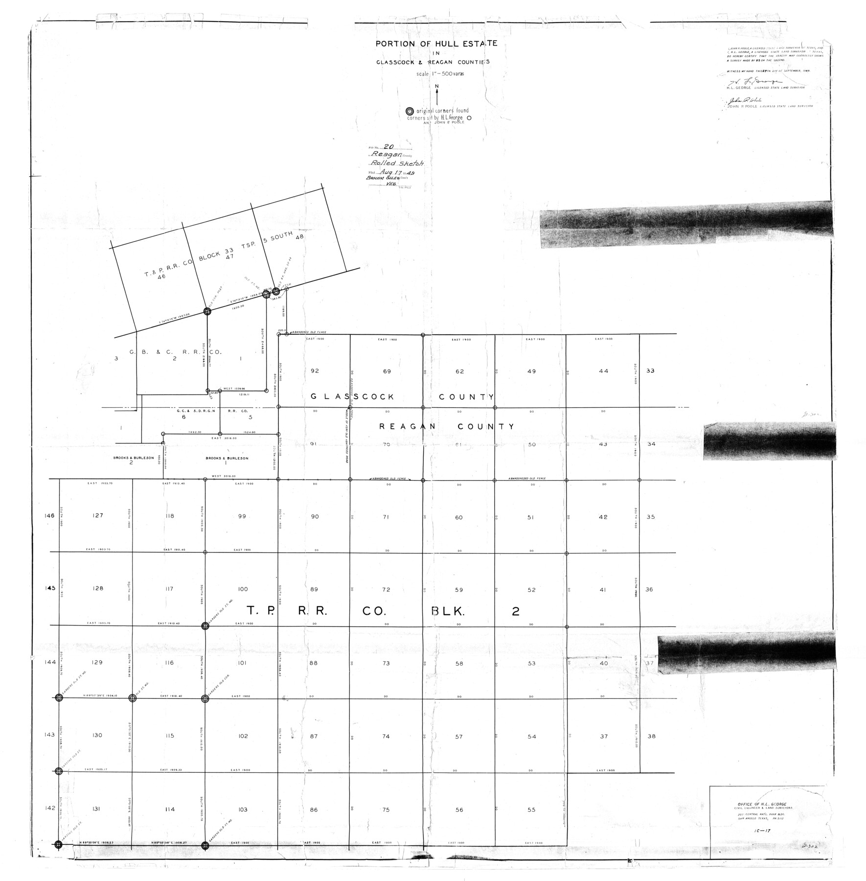 9814, Reagan County Rolled Sketch 20, General Map Collection