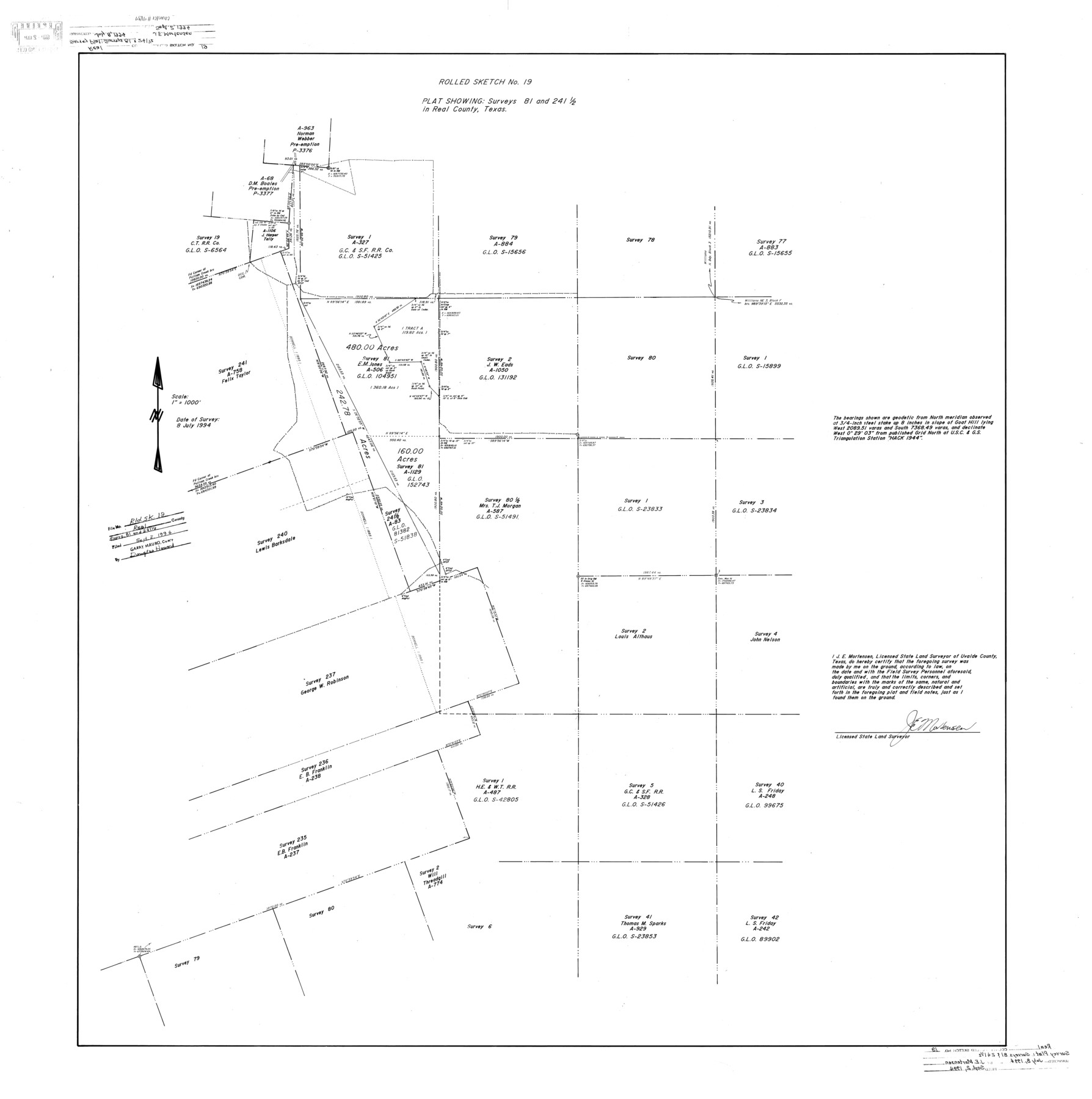 9839, Real County Rolled Sketch 19, General Map Collection