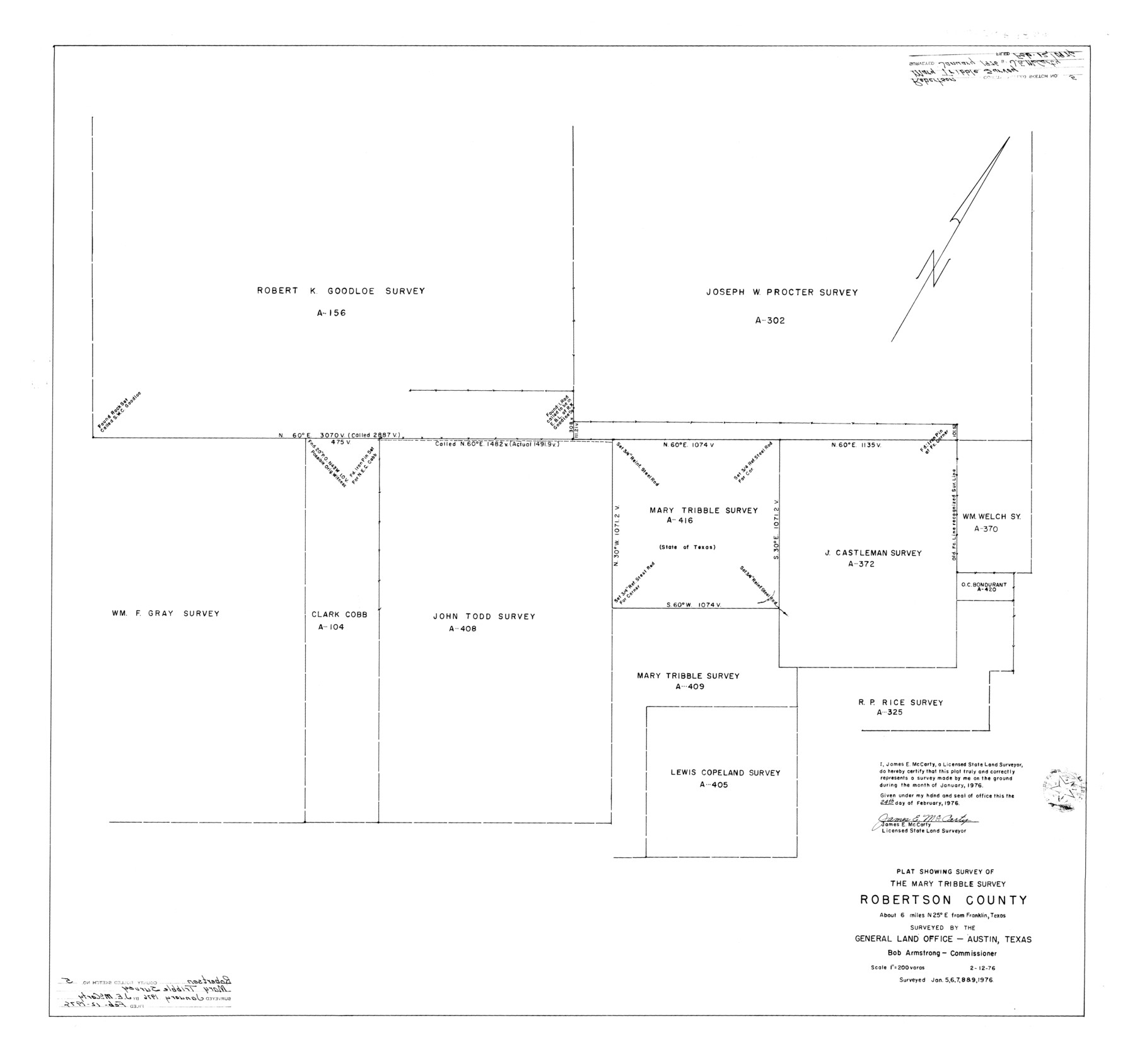 9864, Robertson County Rolled Sketch 5, General Map Collection