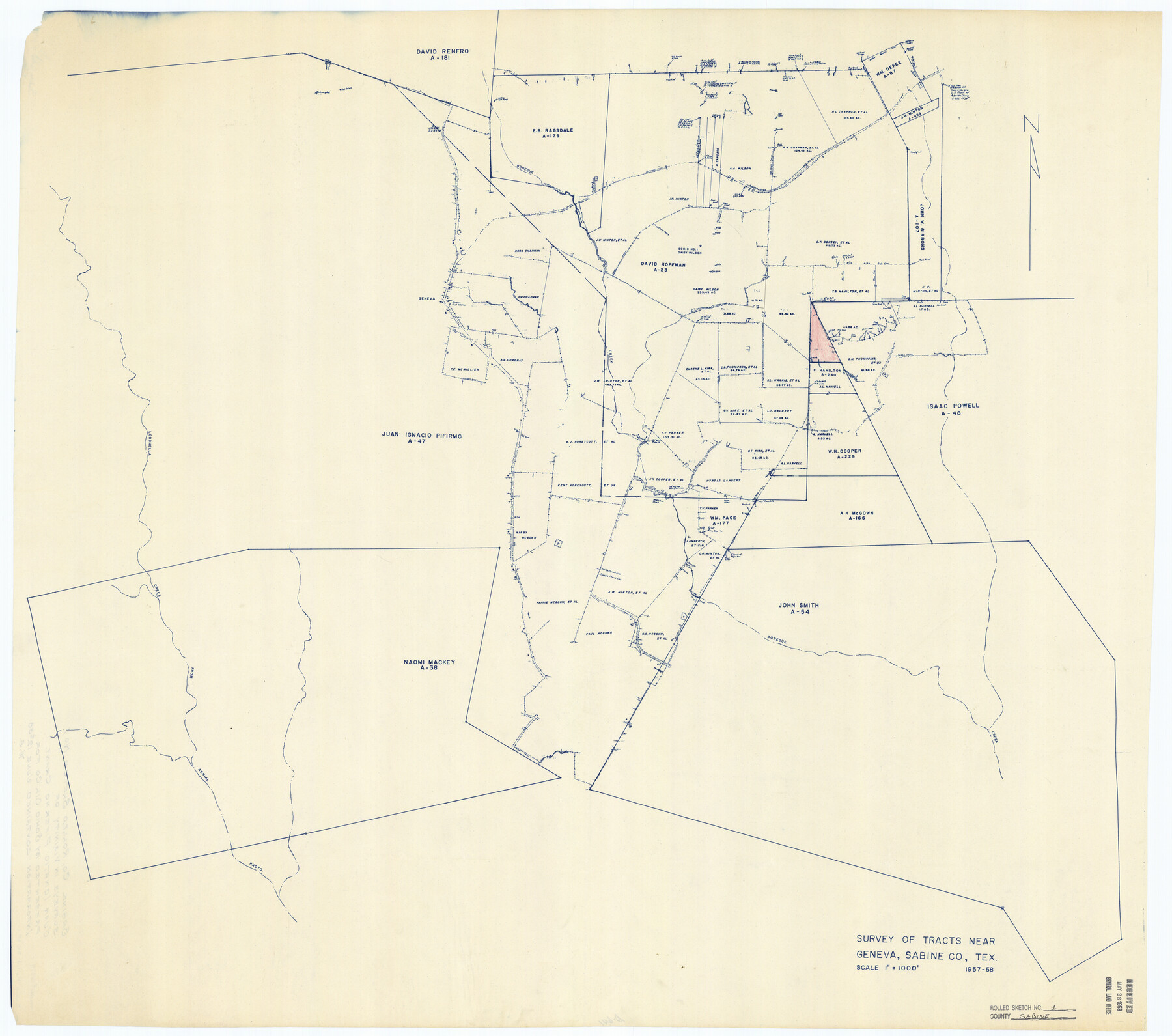 9879, Sabine County Rolled Sketch 1, General Map Collection