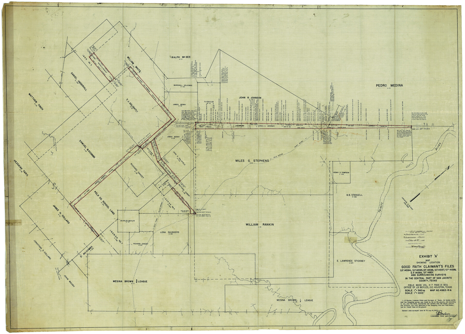 9882, San Jacinto County Rolled Sketch 10A, General Map Collection

