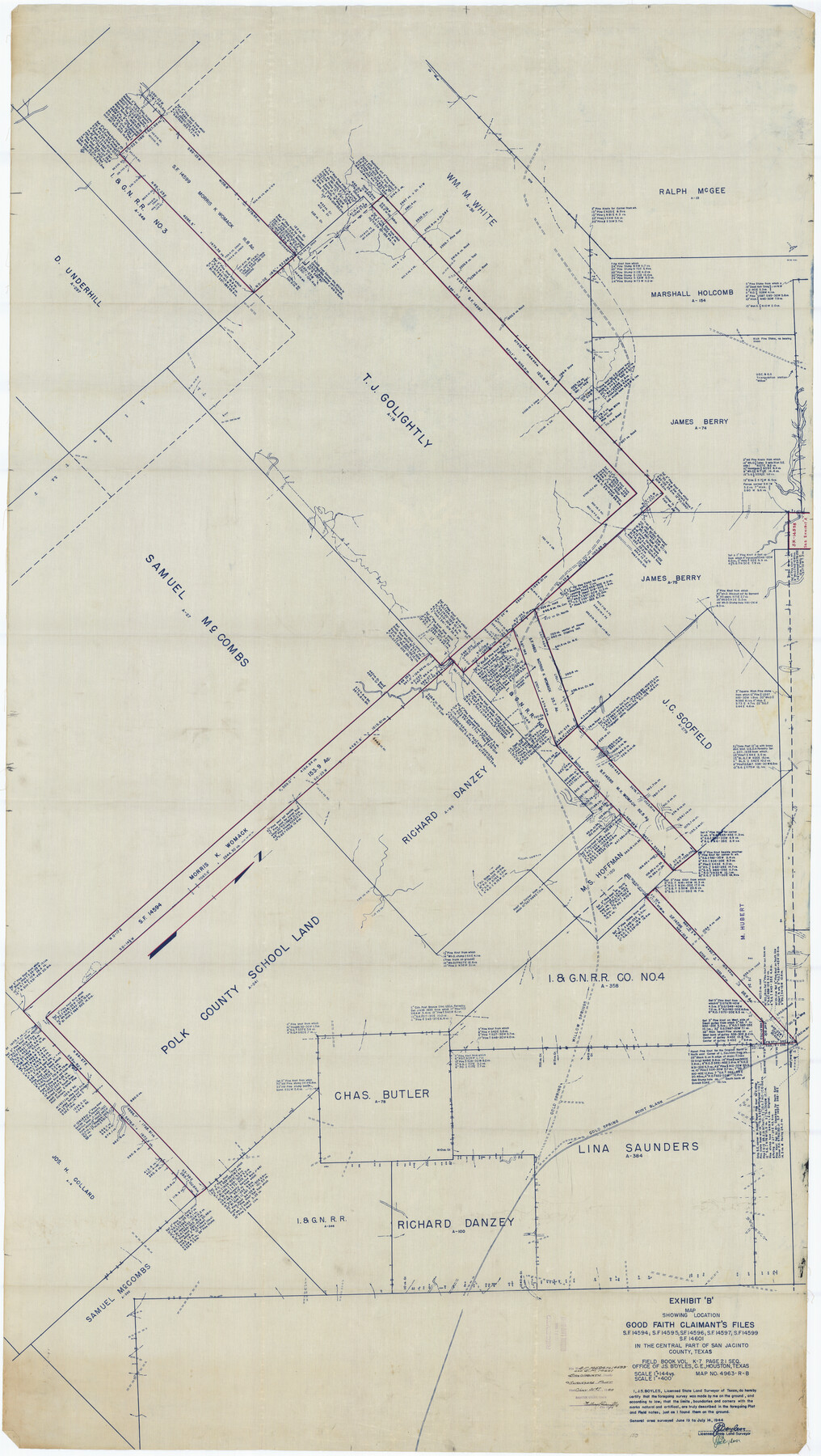 9883, San Jacinto County Rolled Sketch 10B, General Map Collection