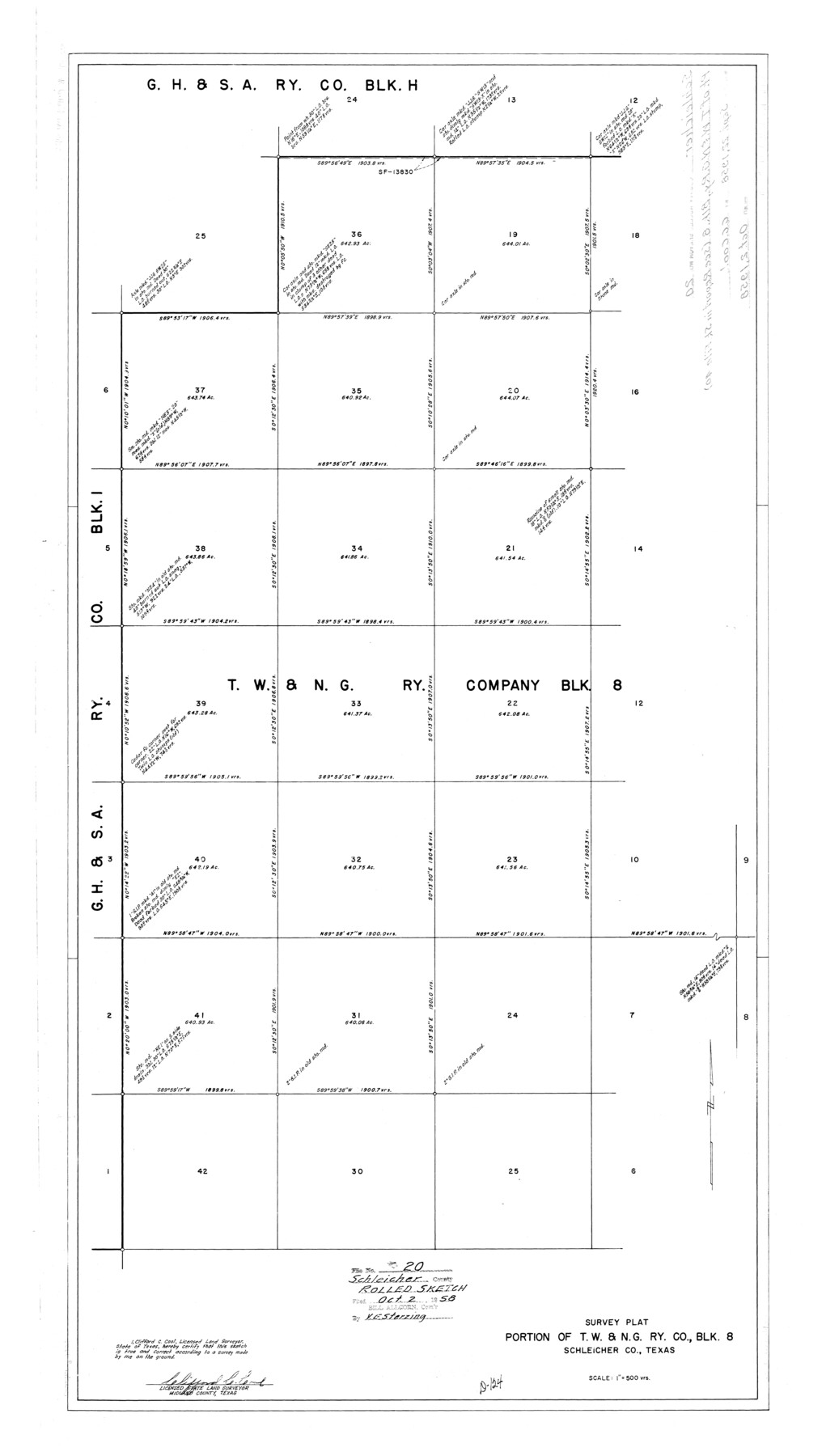 9906, Schleicher County Rolled Sketch 20, General Map Collection