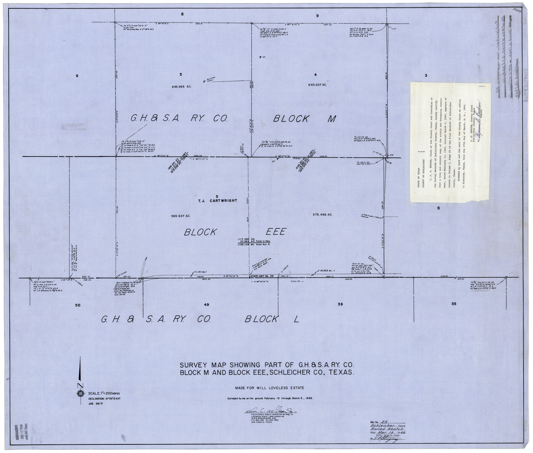 9908, Schleicher County Rolled Sketch 25, General Map Collection

