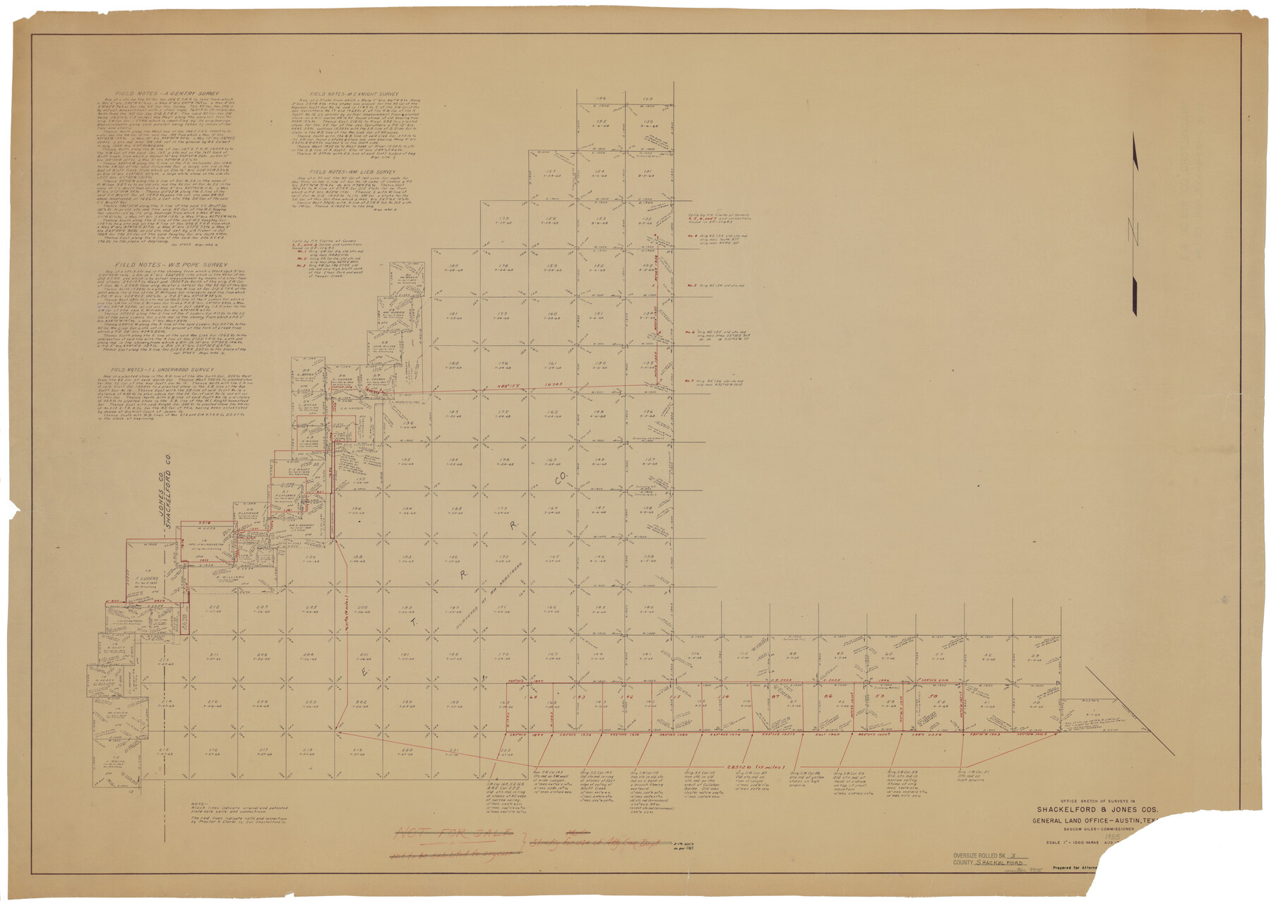 9915, Shackelford County Rolled Sketch 3, General Map Collection