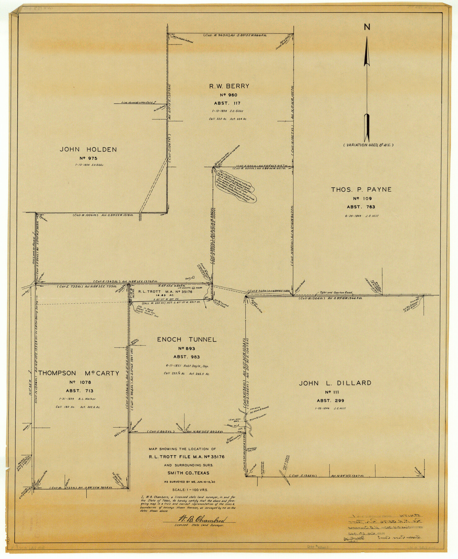 9932, Smith County Rolled Sketch 1, General Map Collection