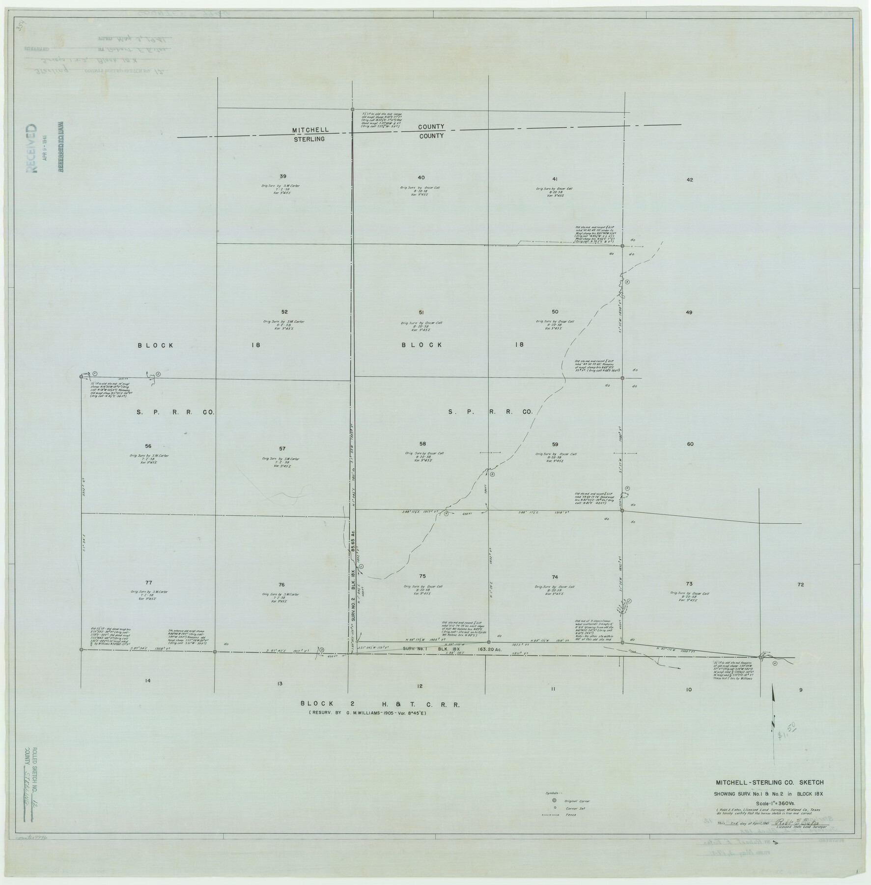 9946, Sterling County Rolled Sketch 12, General Map Collection