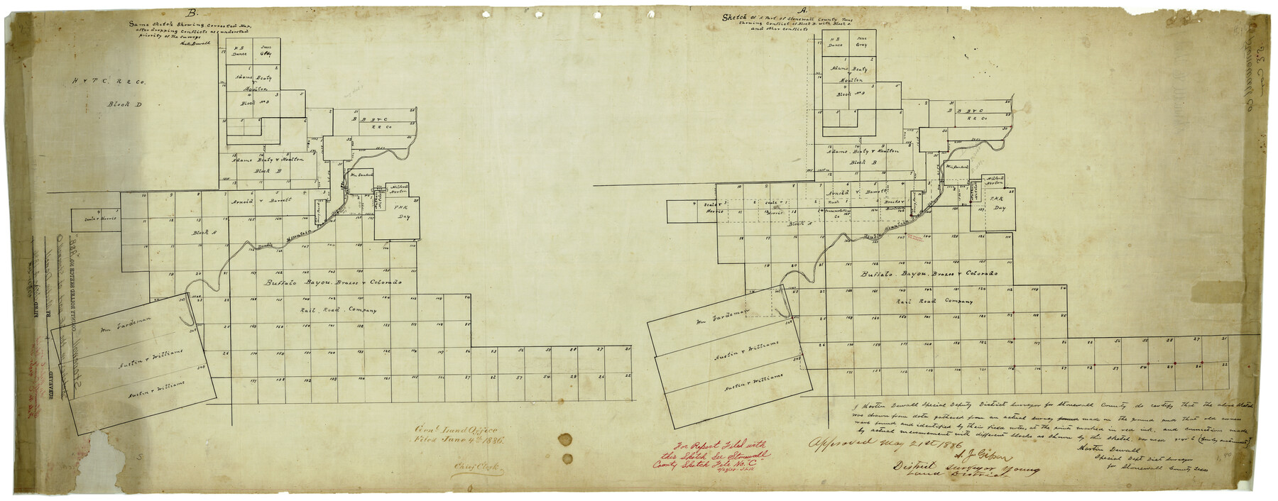 9957, Stonewall County Rolled Sketch A and B, General Map Collection
