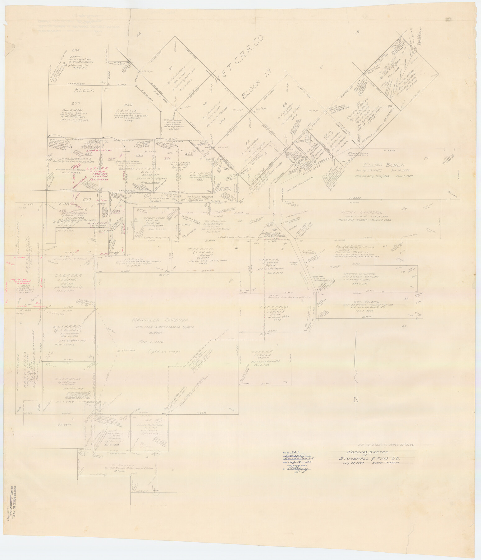 9964, Stonewall County Rolled Sketch 24B, General Map Collection