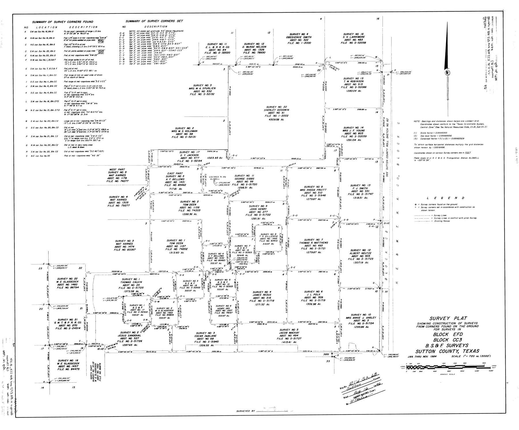 9980, Sutton County Rolled Sketch 68, General Map Collection