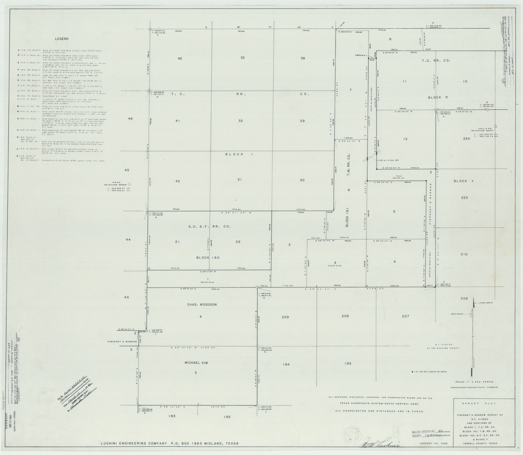 9992, Terrell County Rolled Sketch 56, General Map Collection