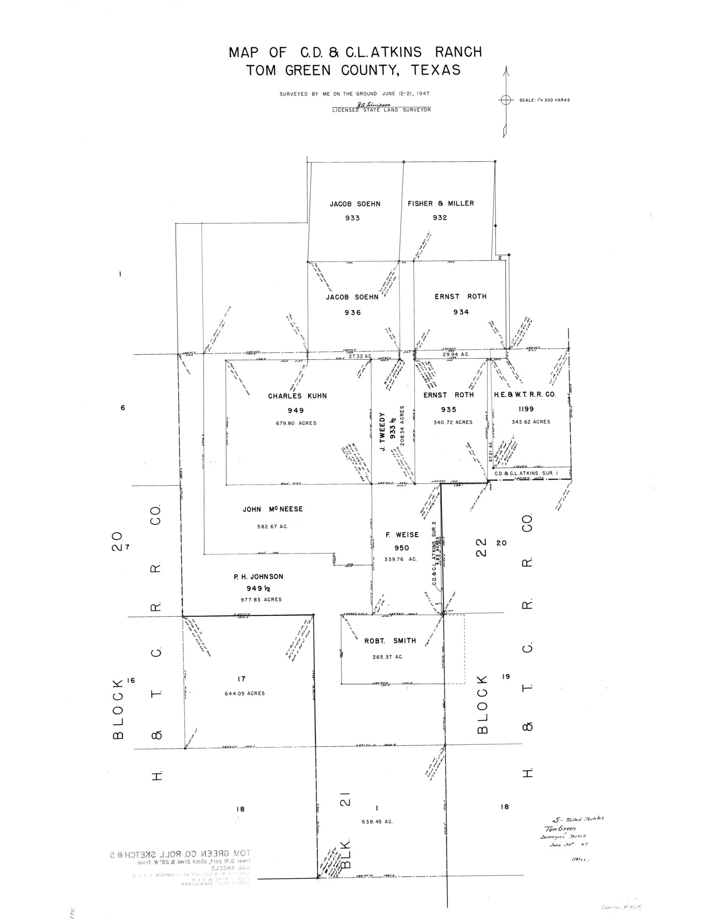 9997, Tom Green County Rolled Sketch 5, General Map Collection