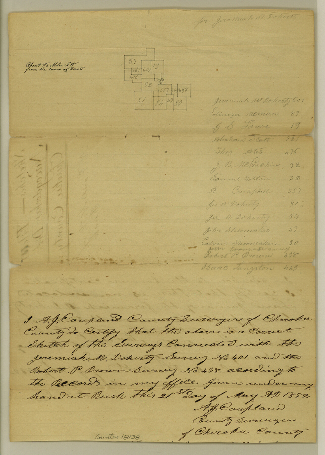 18138, Cherokee County Sketch File 11, General Map Collection