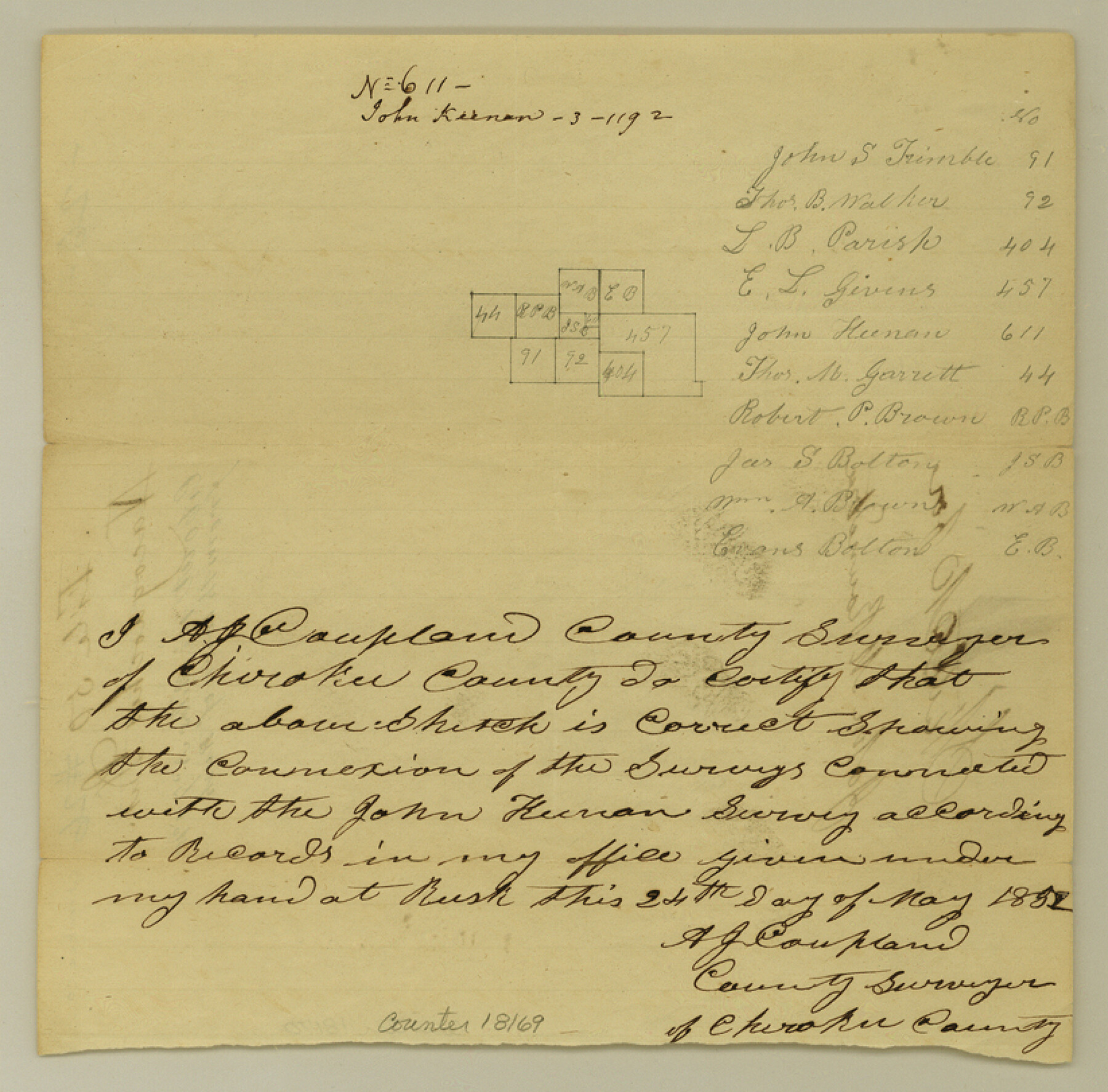 18169, Cherokee County Sketch File 26, General Map Collection