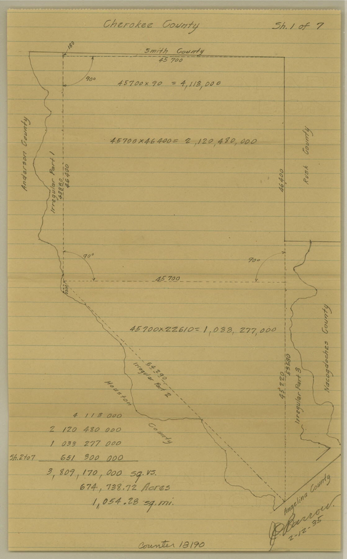 18190, Cherokee County Sketch File 33, General Map Collection