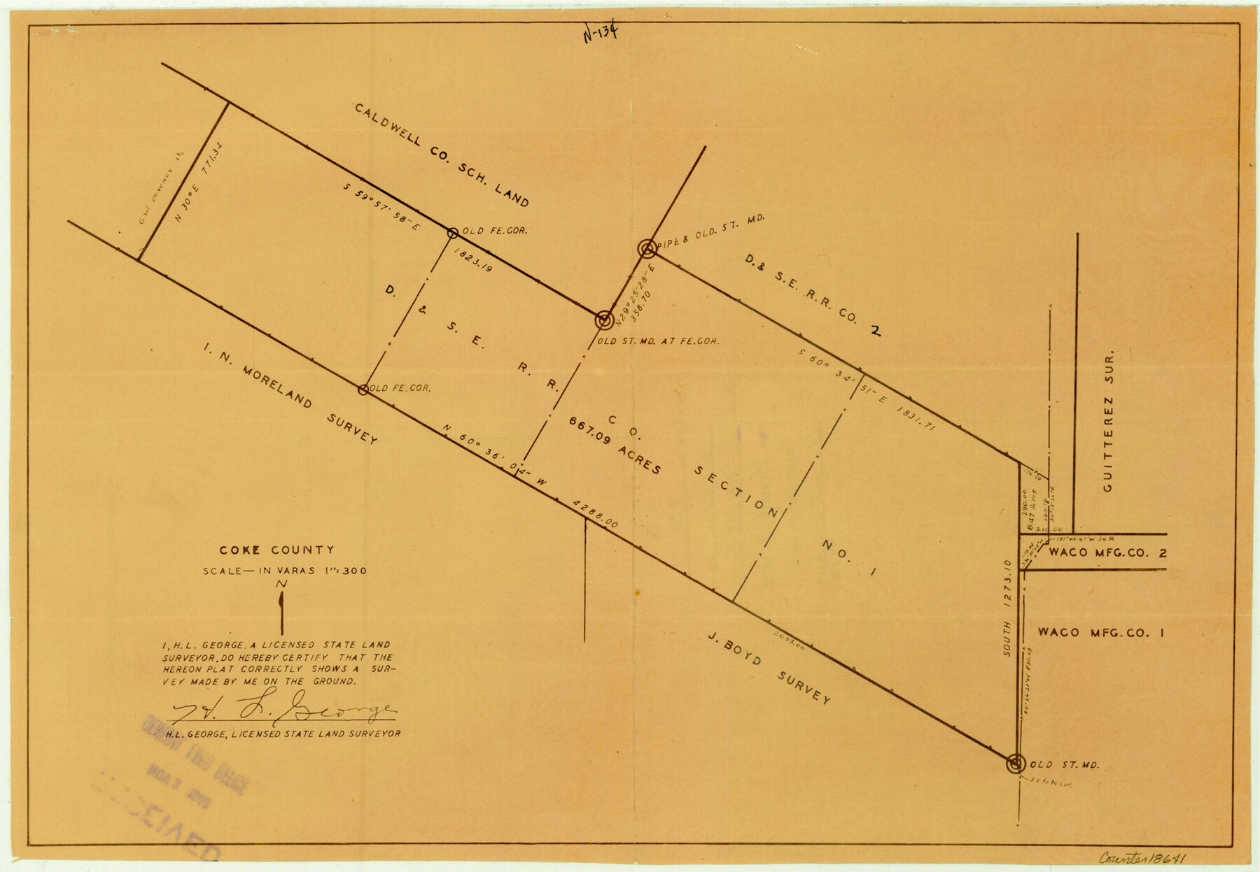 18641, Coke County Sketch File 30, General Map Collection