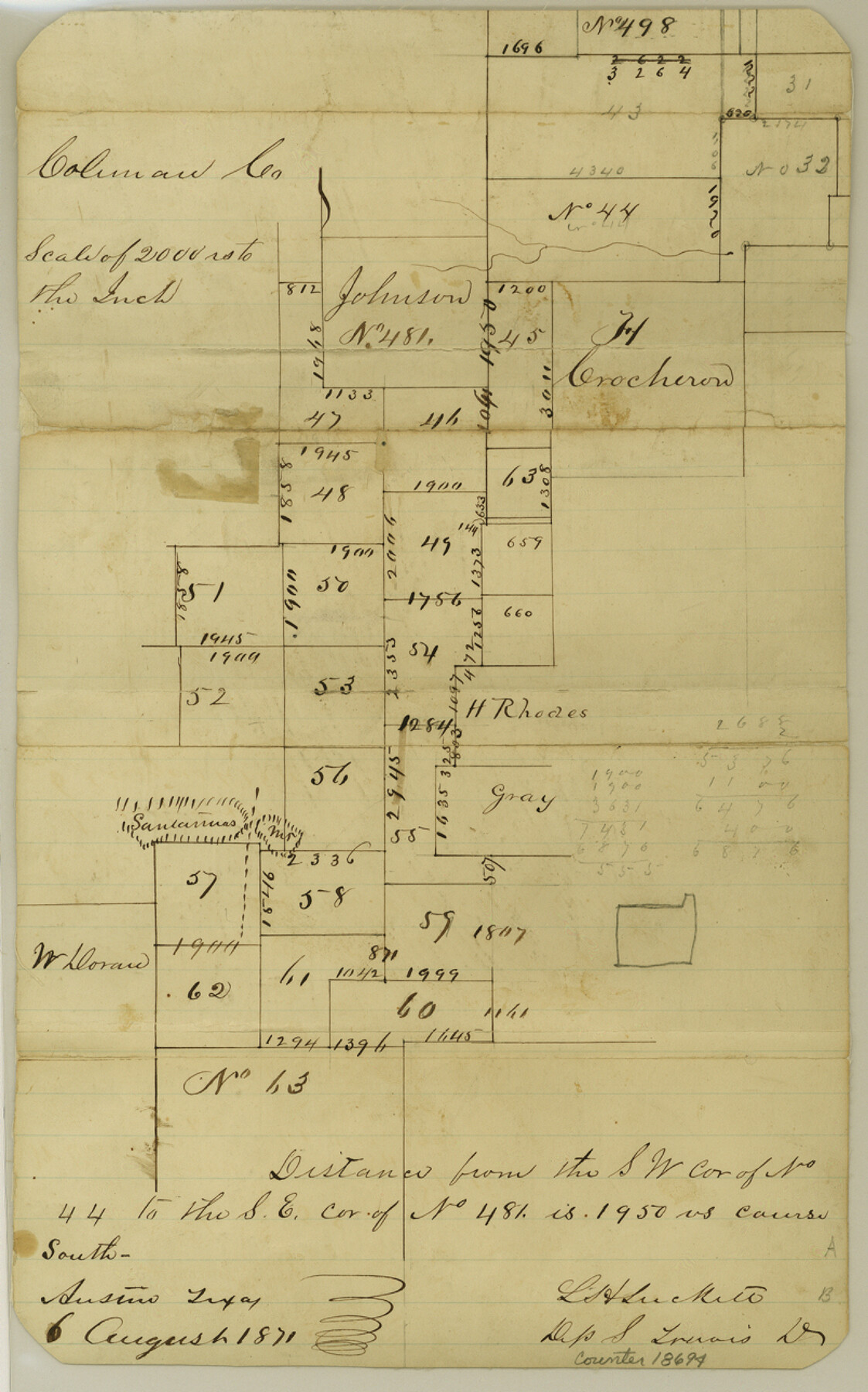 18694, Coleman County Sketch File 20, General Map Collection