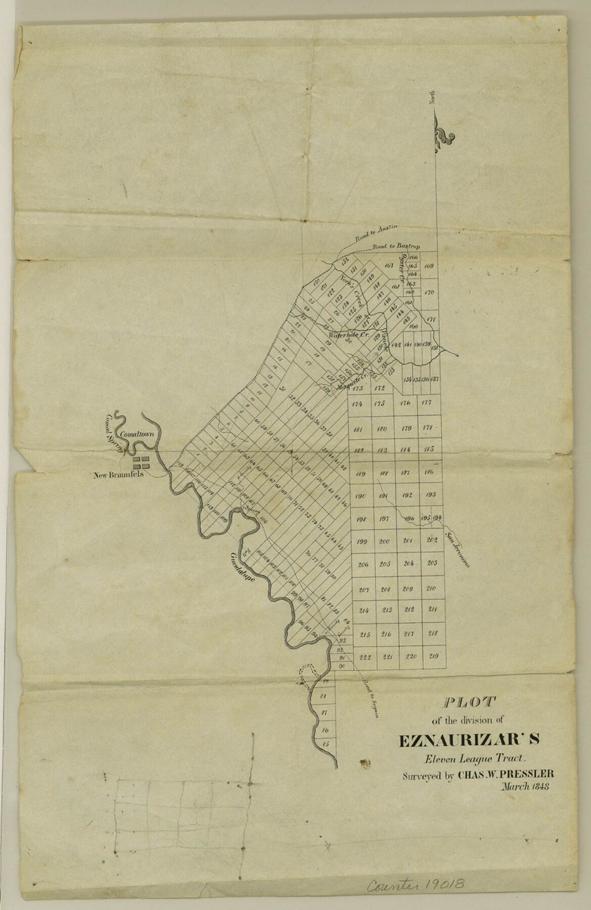 19018, Comal County Sketch File 9 1/2, General Map Collection