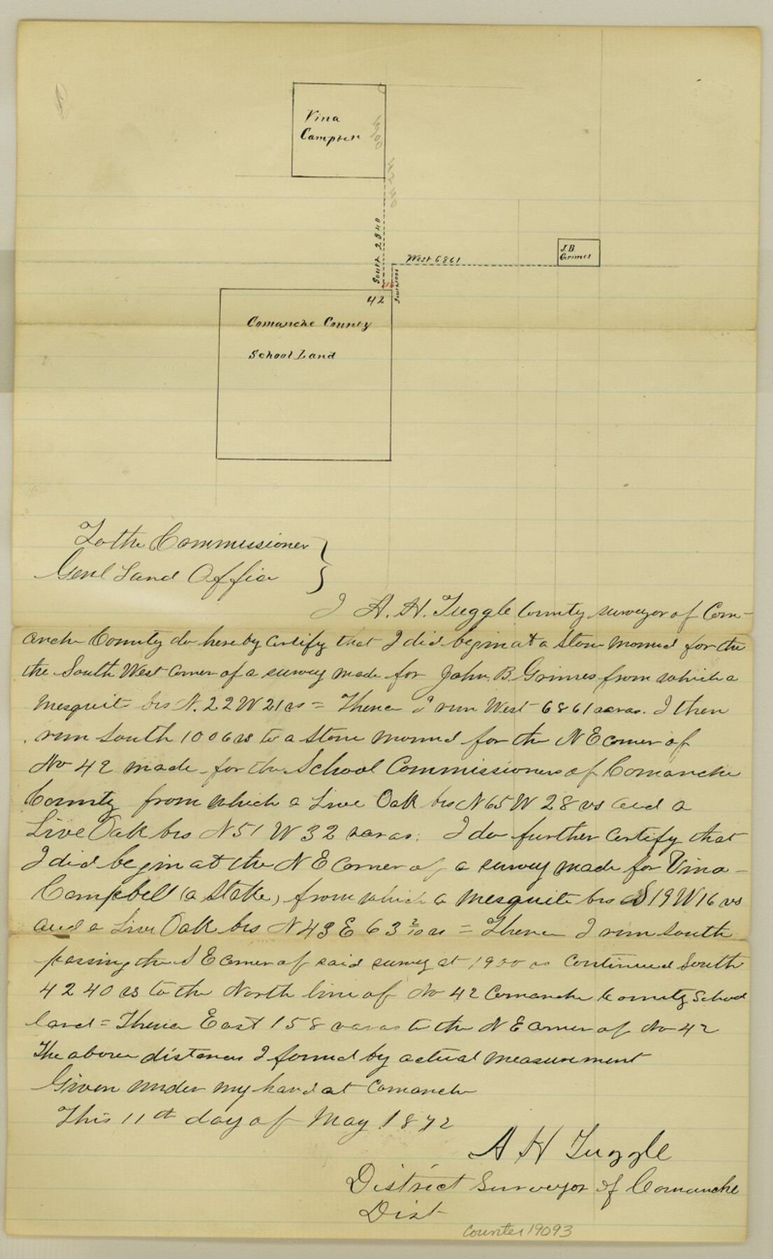 19093, Comanche County Sketch File 19, General Map Collection