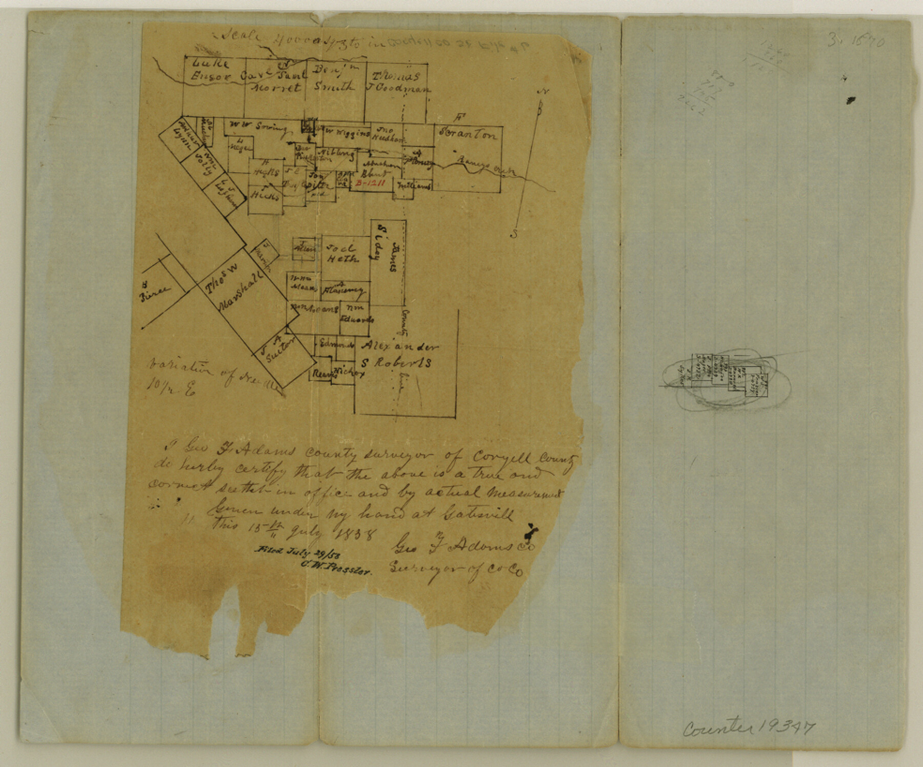 19347, Coryell County Sketch File 6, General Map Collection