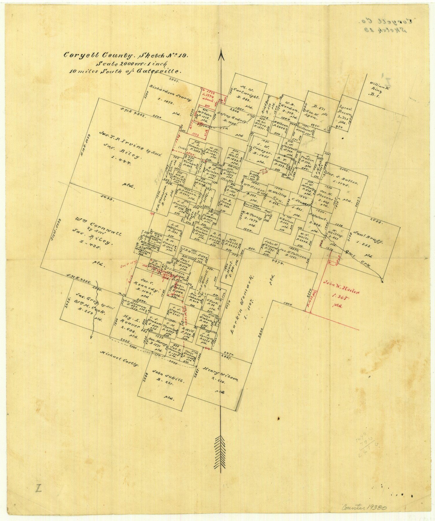 19380, Coryell County Sketch File 19, General Map Collection