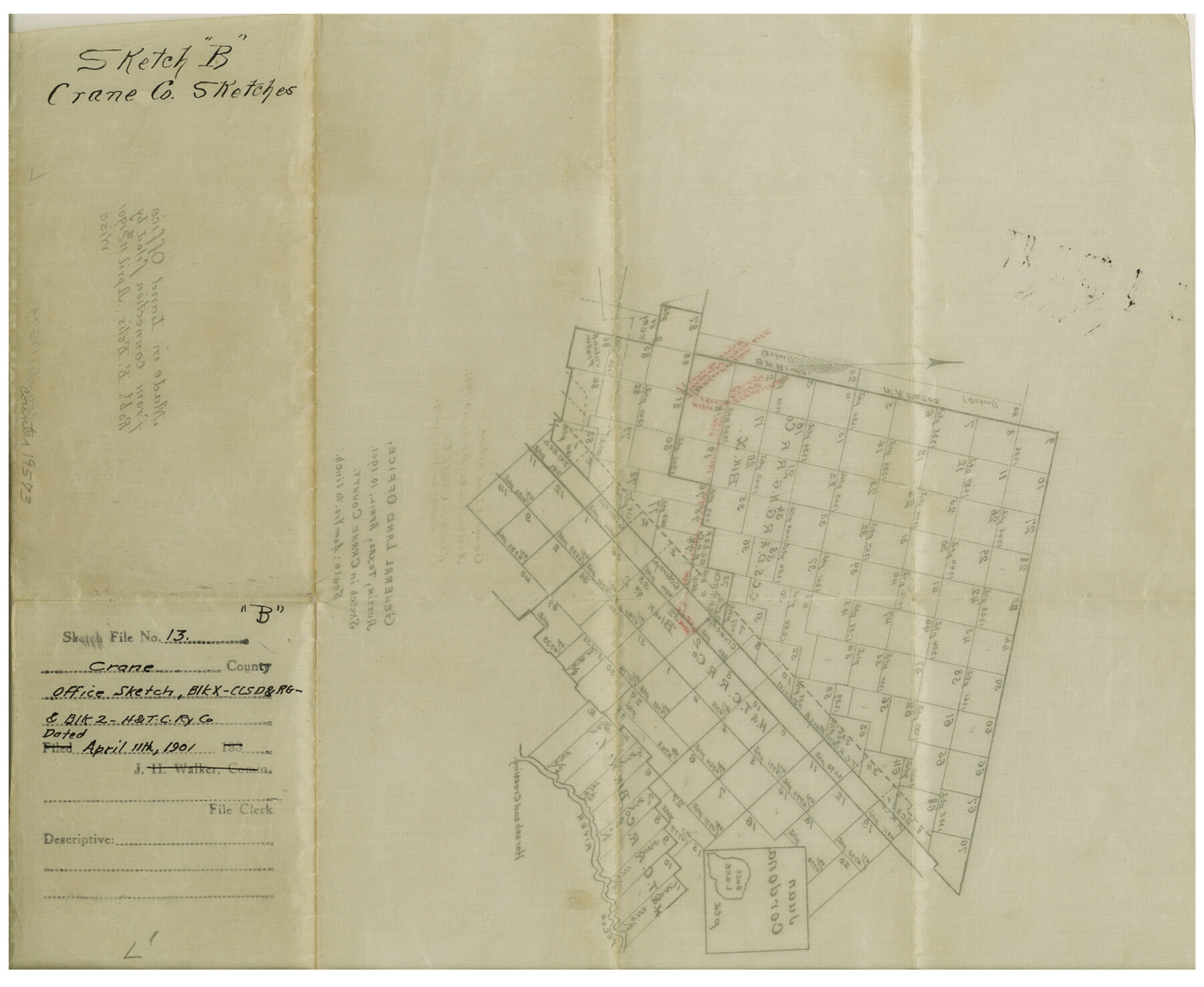 19573, Crane County Sketch File 13b, General Map Collection