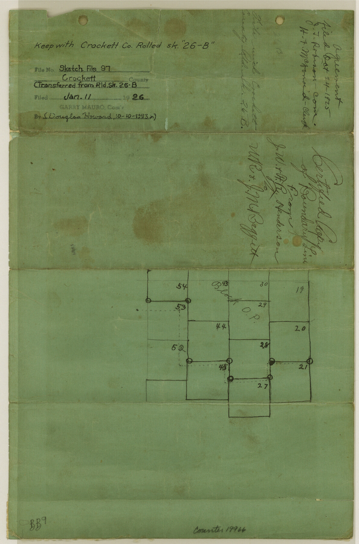 19966, Crockett County Sketch File 97, General Map Collection