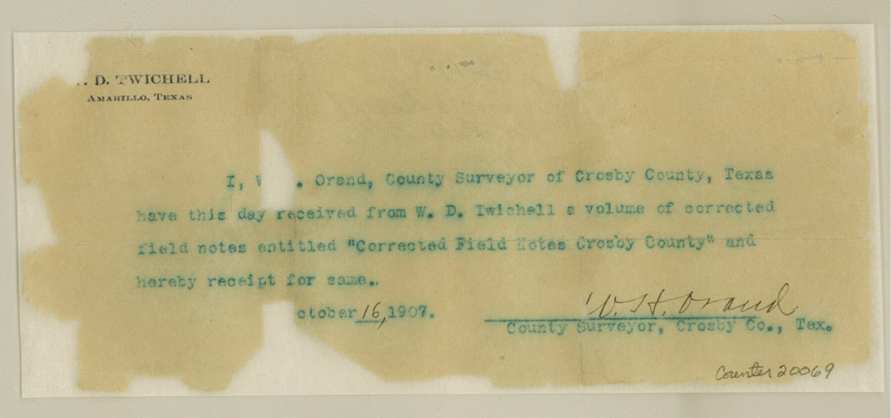 20069, Crosby County Sketch File 17, General Map Collection