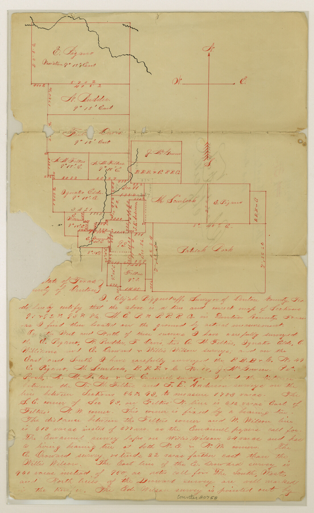 20758, Denton County Sketch File 29 1/2, General Map Collection