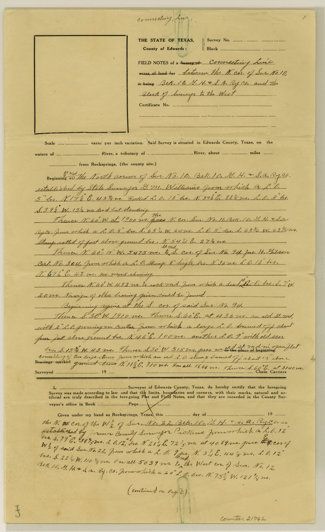 21762, Edwards County Sketch File 31, General Map Collection